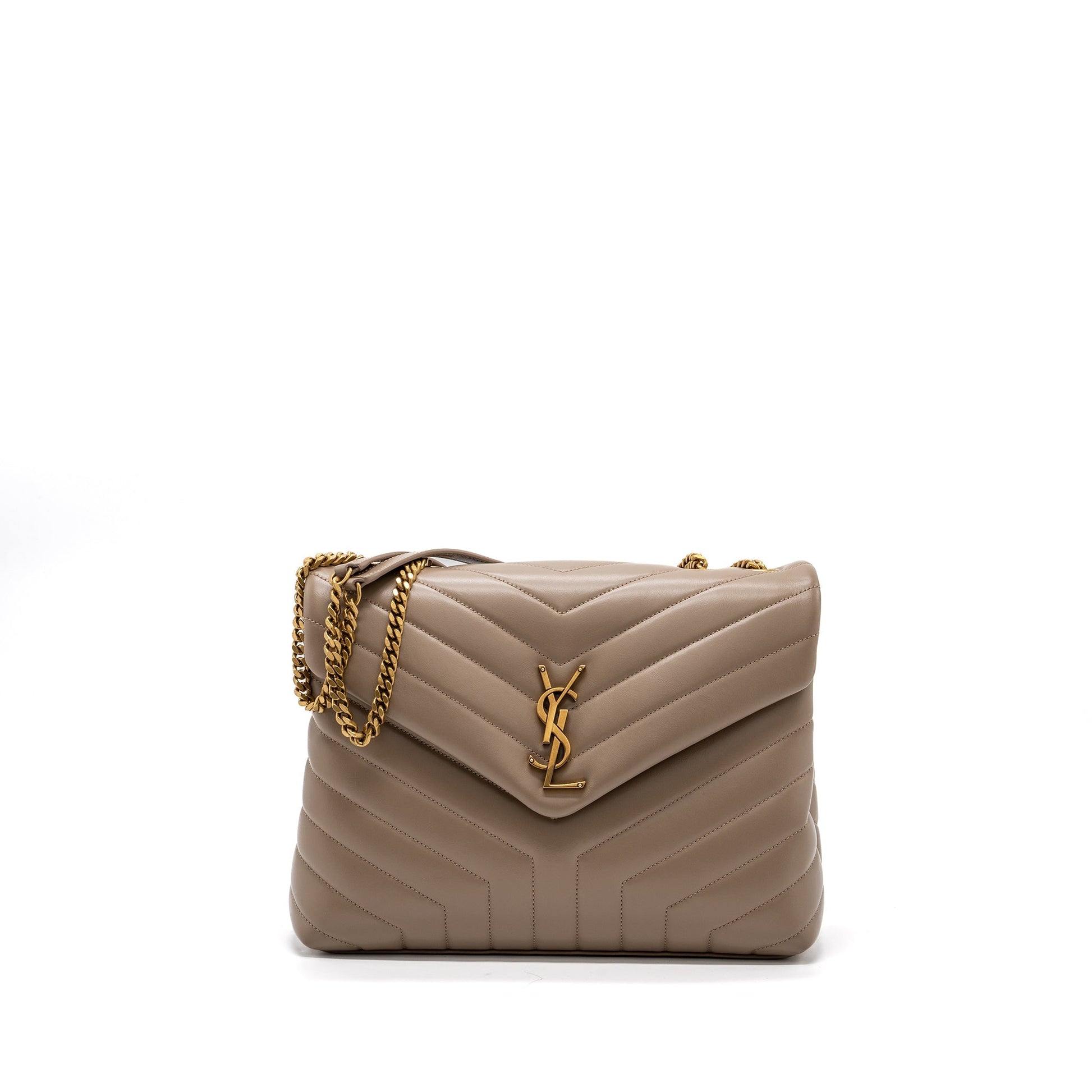 YSL Saint Laurent Saint Laurent Loulou Purse Shoulder Bag Beige Mini