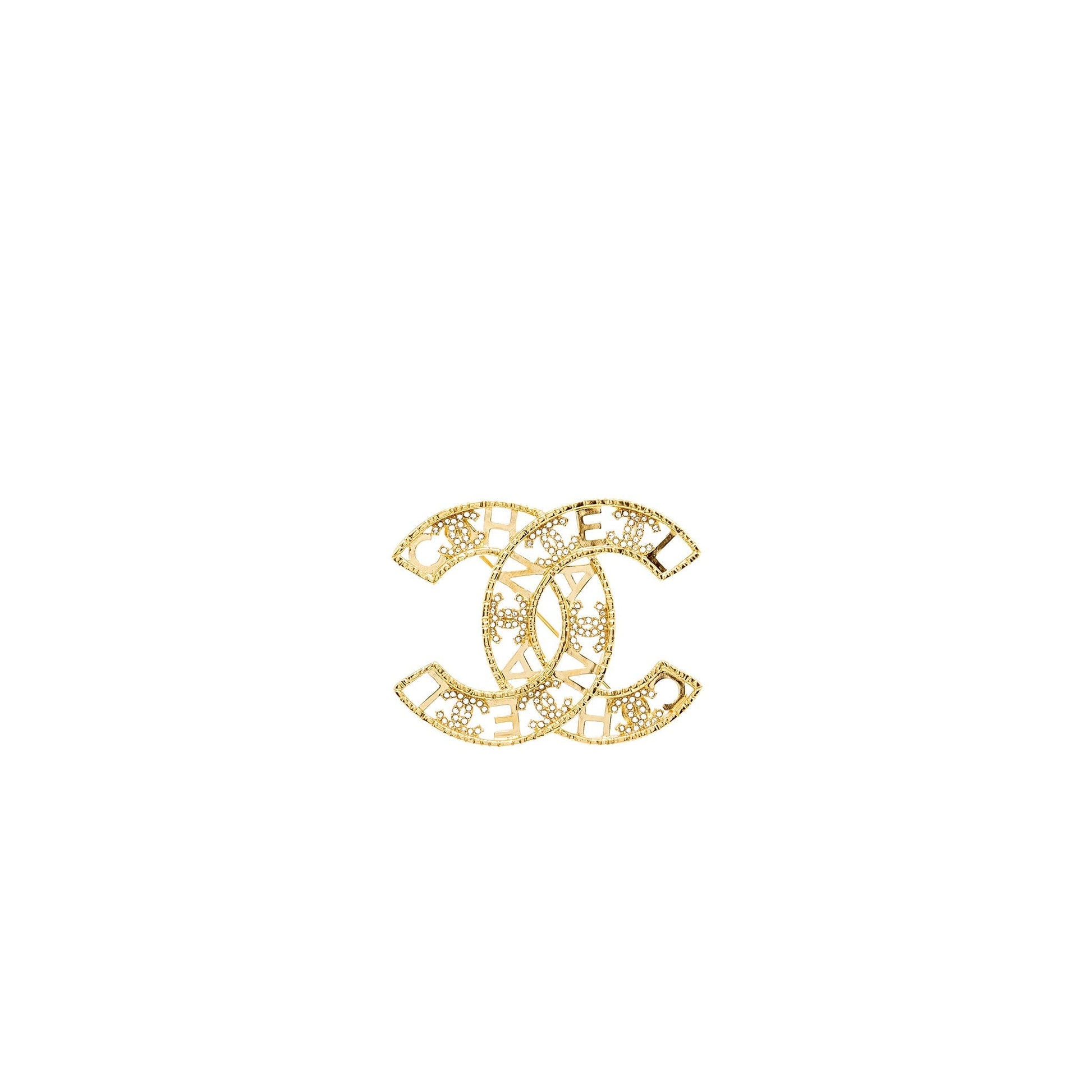 Chanel Letter & CC Logo Crystal Brooch Handbag