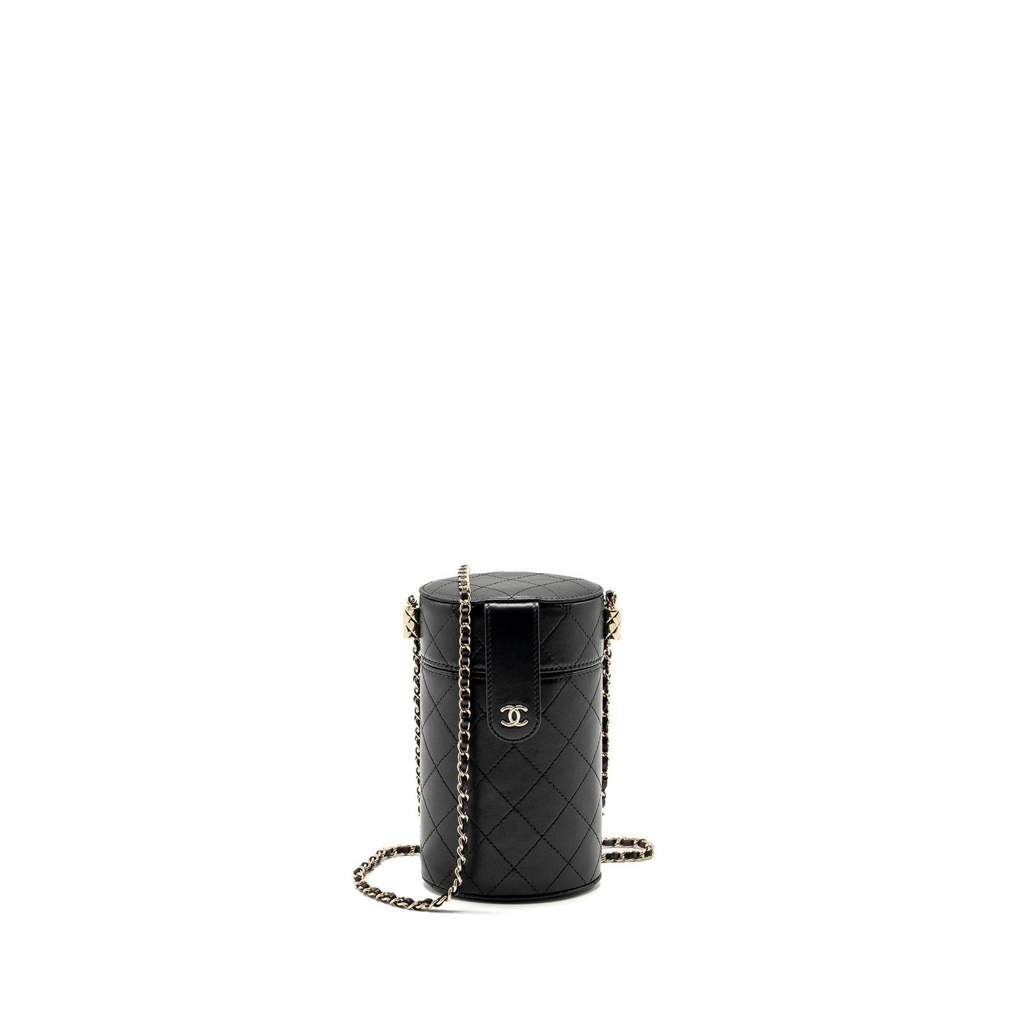 Chanel CC Round Vanity Lambskin LGHW Black Handbag