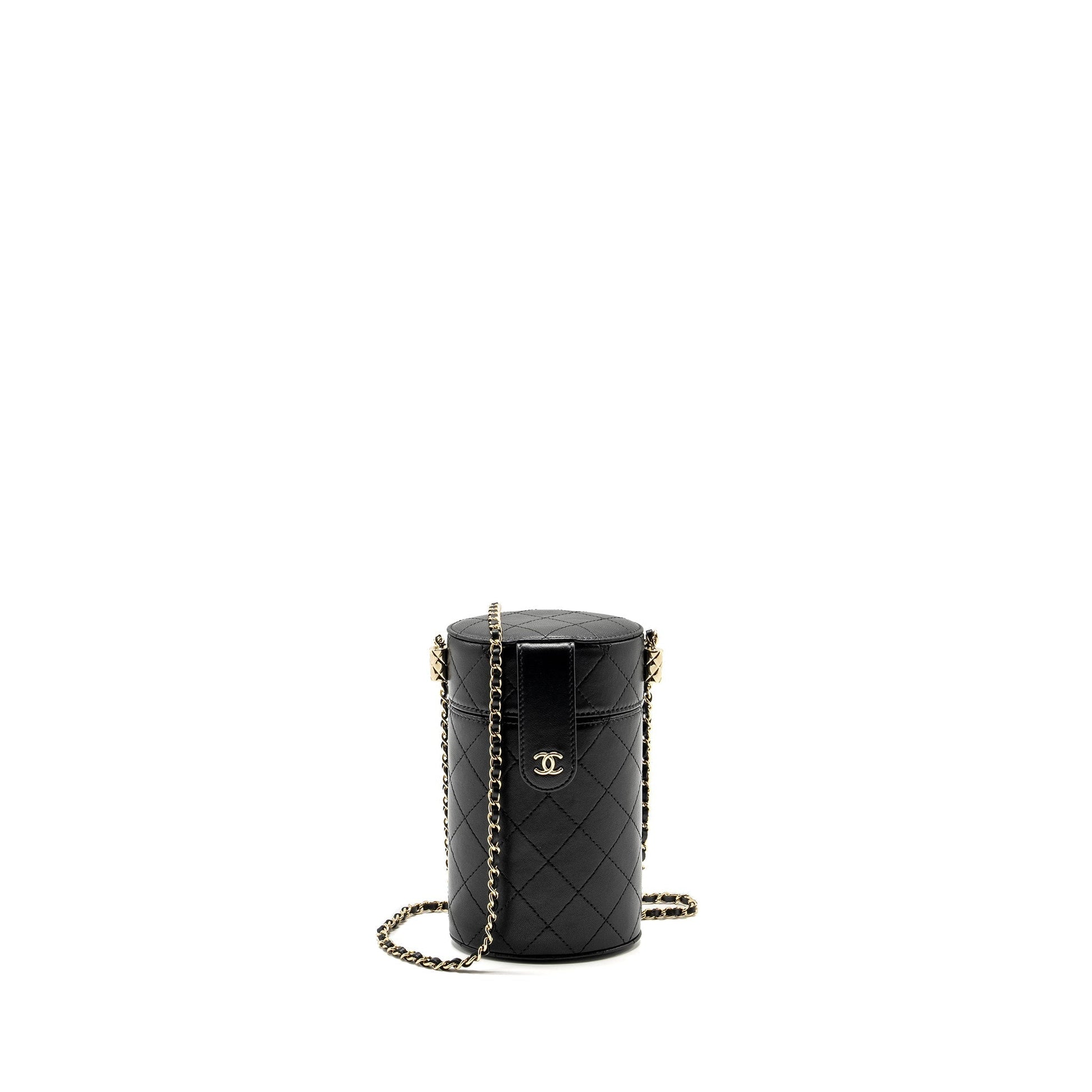 Chanel CC Round Vanity Lambskin LGHW Black Handbag