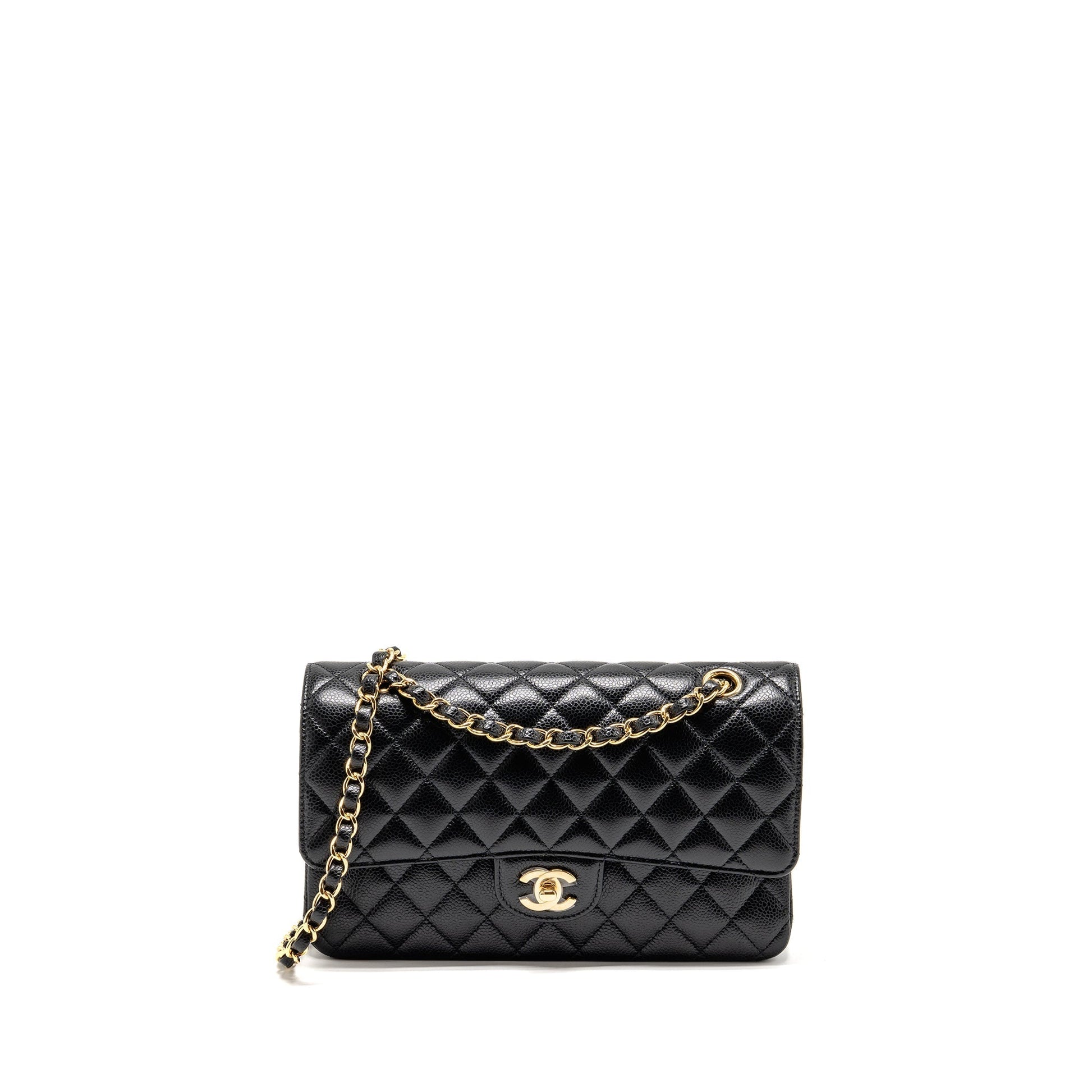 Chanel Classic Double Flap Caviar GHW Black Shoulder Bag 17