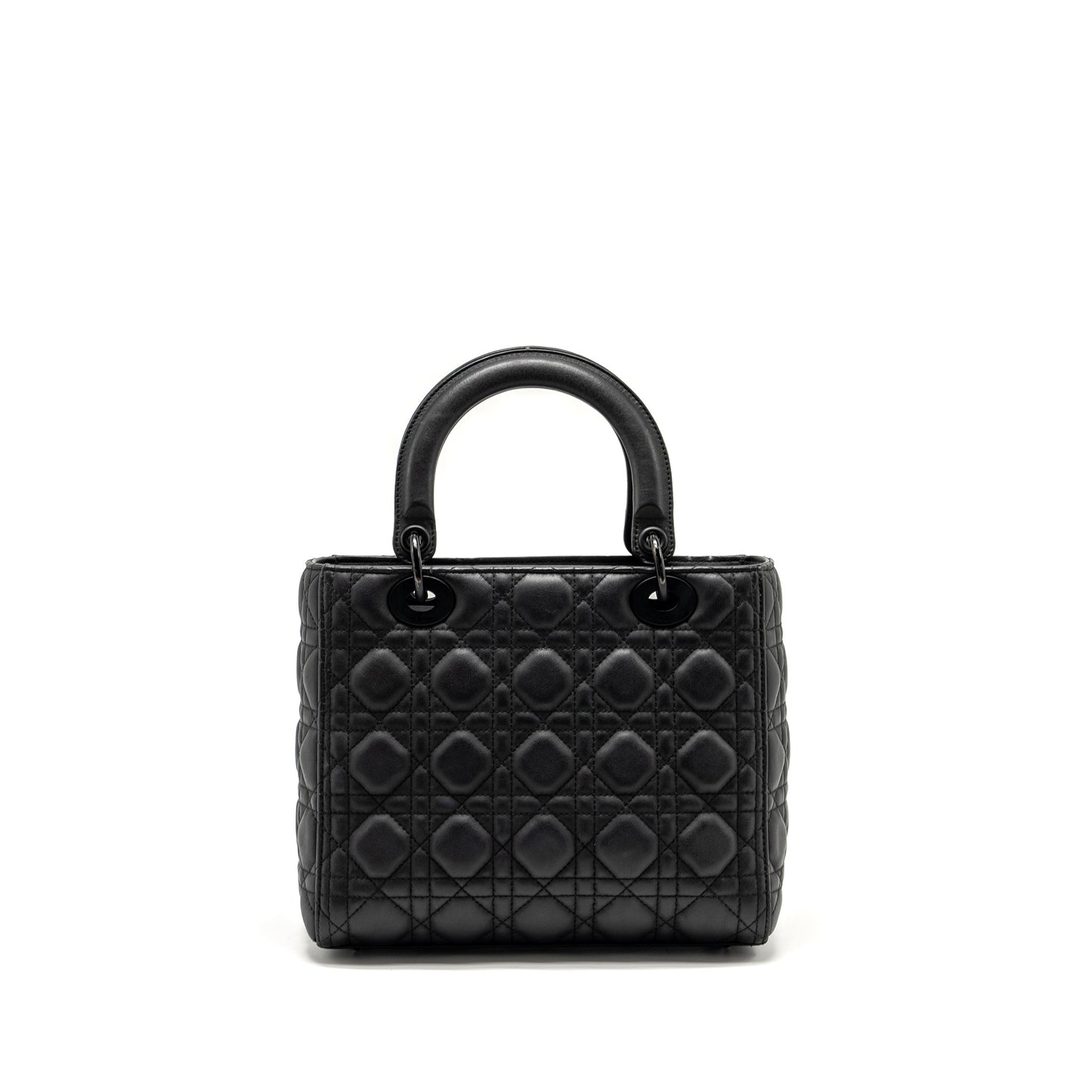 Dior Lady Ultramatte Cannage Calfskin So Handbag Black Medium Travel Bag