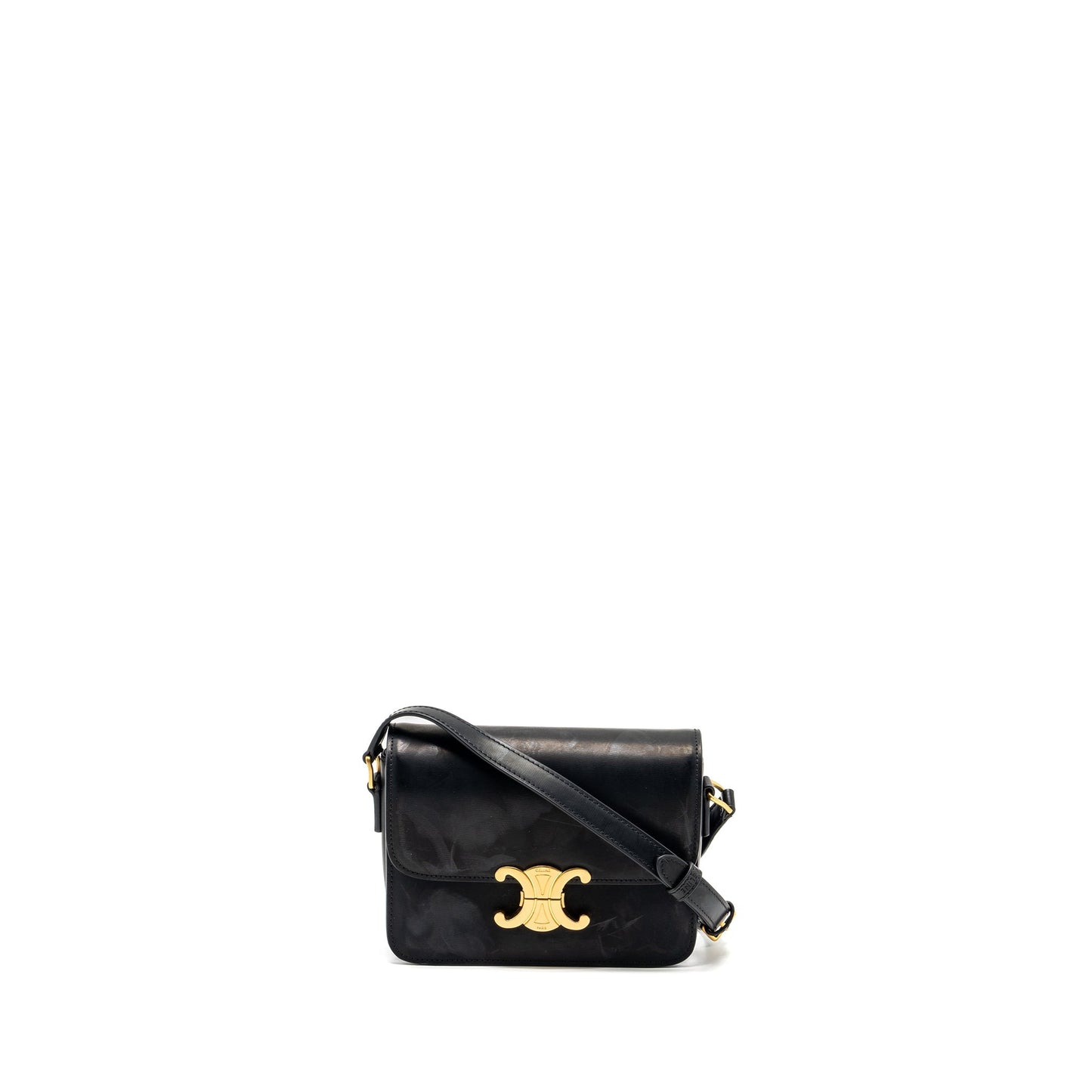 Celine Teen Triomphe Purse Calfskin Handbag Black Travel Bag
