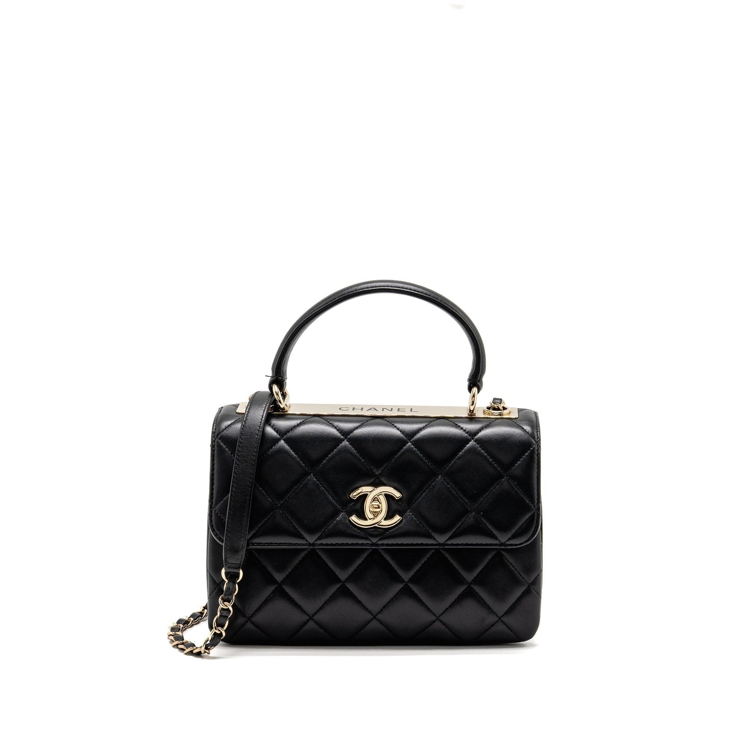 Chanel Top Handle Trendy CC Flap Lambskin Black Shoulder Bag