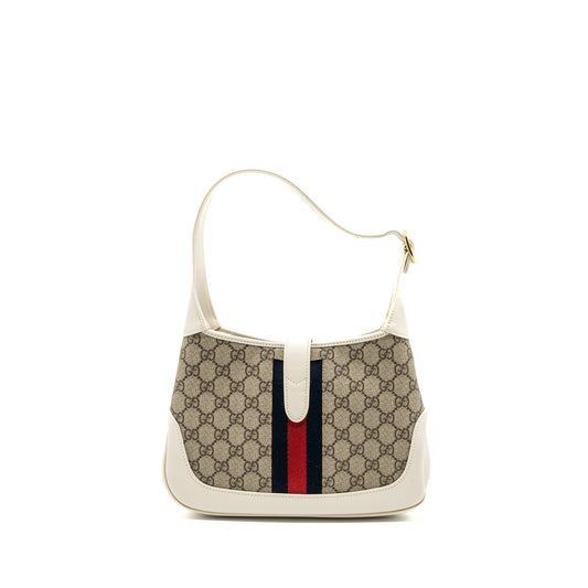 Gucci Jackie Shoulder Bag Supreme Calfskin Multicolour Canvas White