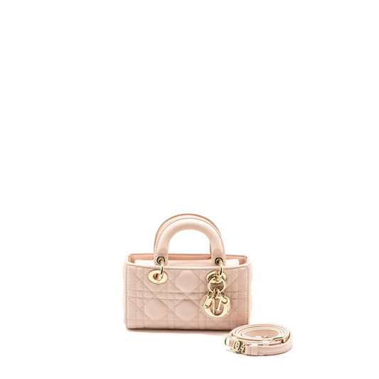 Dior Lady D Joy Micro Purse Lambskin Powder Pink Travel Bag