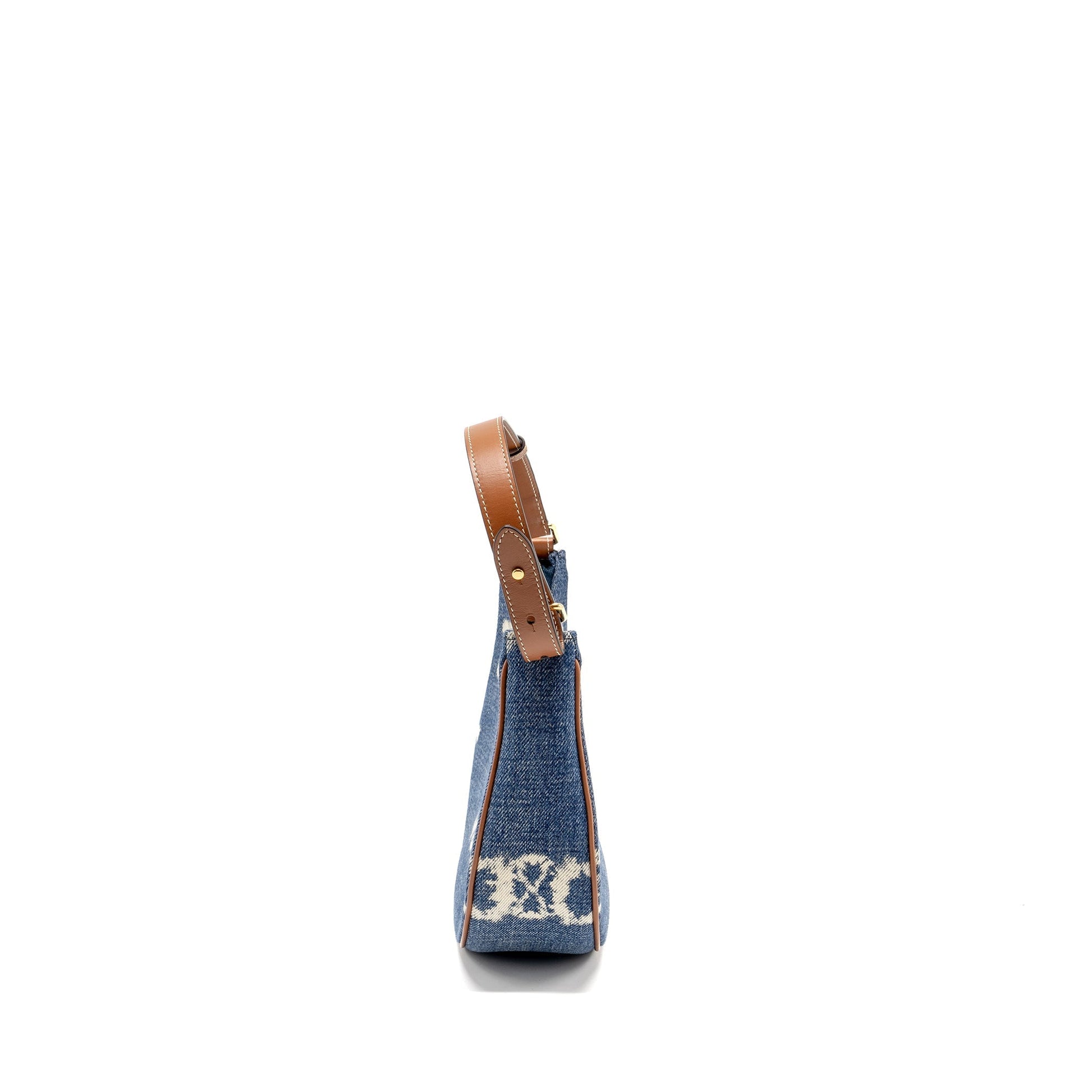 Celine Ava Purse With Triomphe Navy Handbag Denim Tan Travel Bag