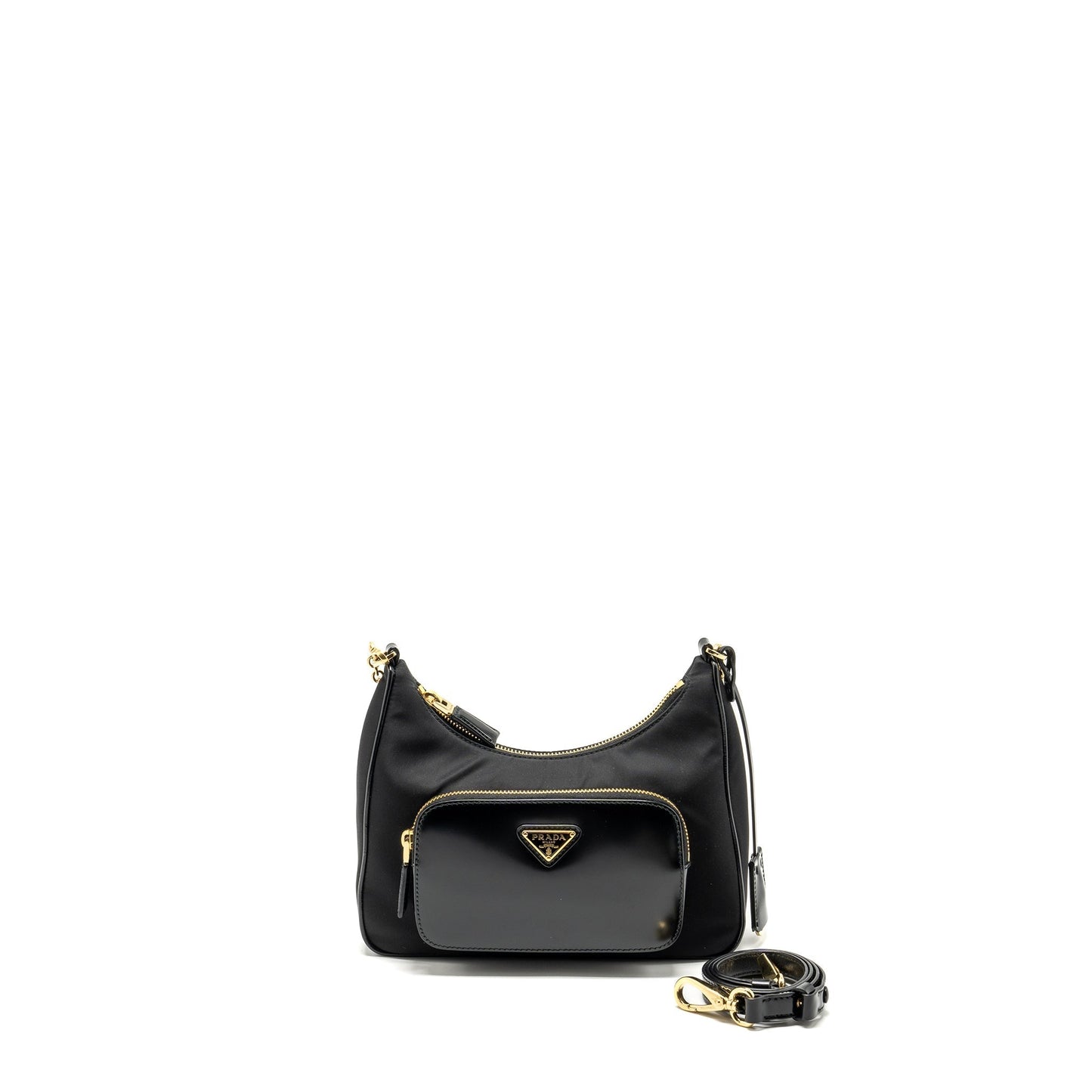 Prada Re Purse Calfskin Handbag Nylon Black Travel Bag