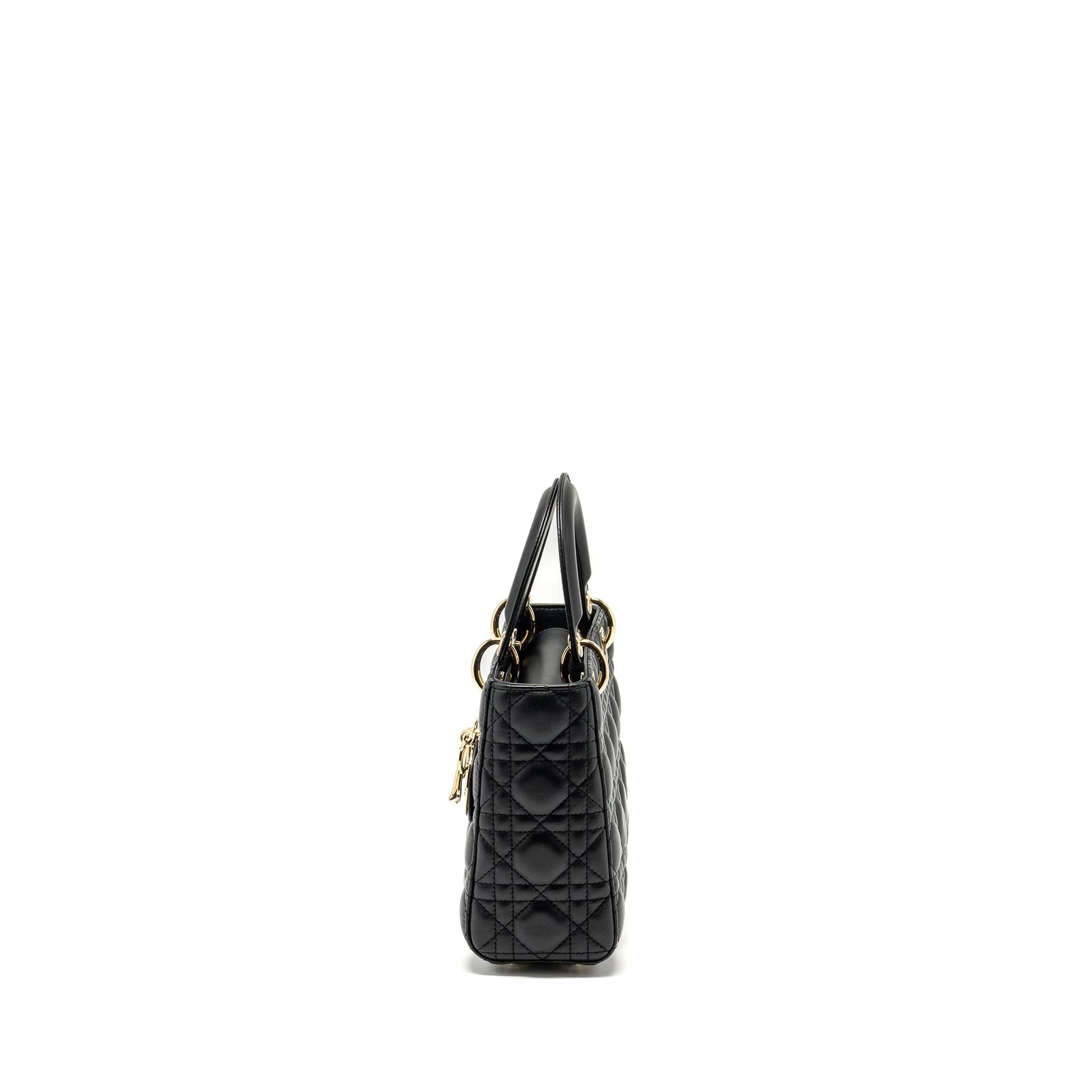 Dior My Abc Lady Lambskin Handbag Black Small Travel Bag
