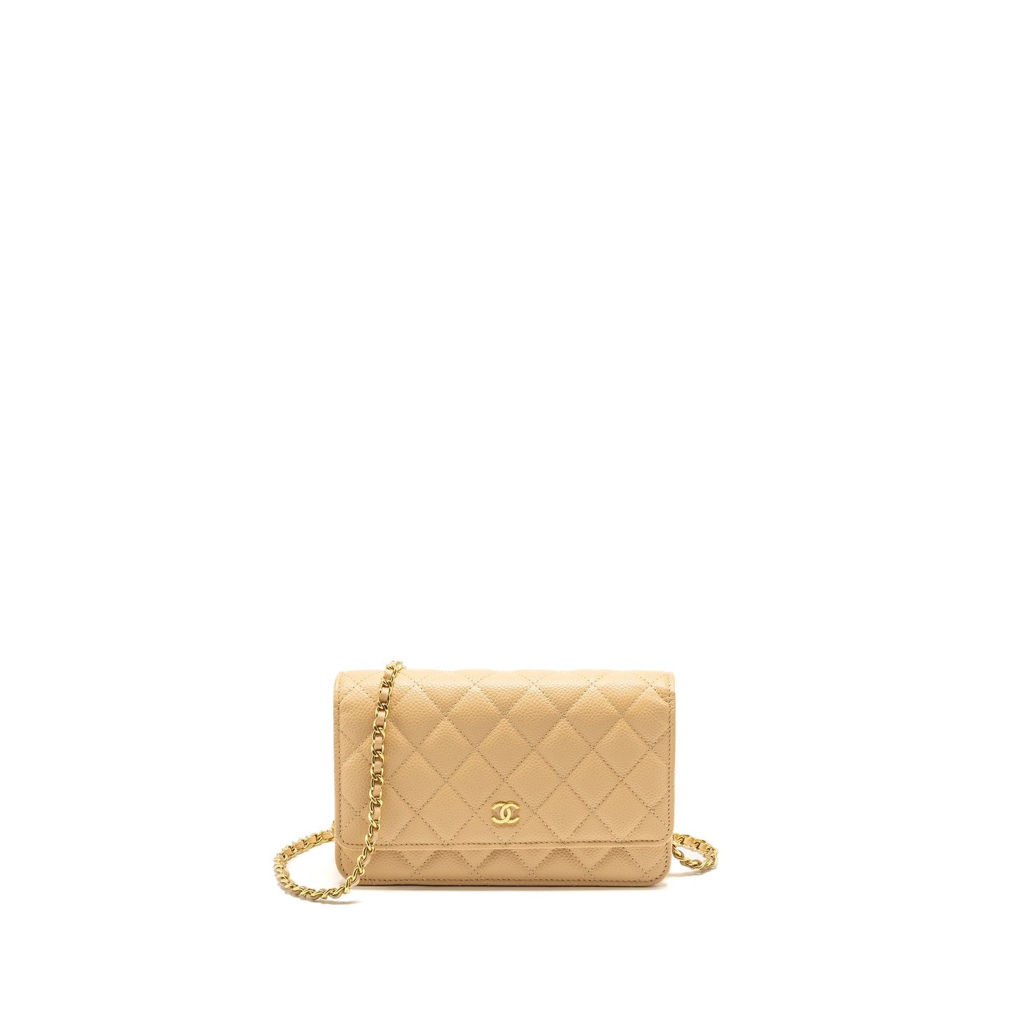 Chanel Classic on Caviar GHW Microchip Beige Wallet Case Microchip 1