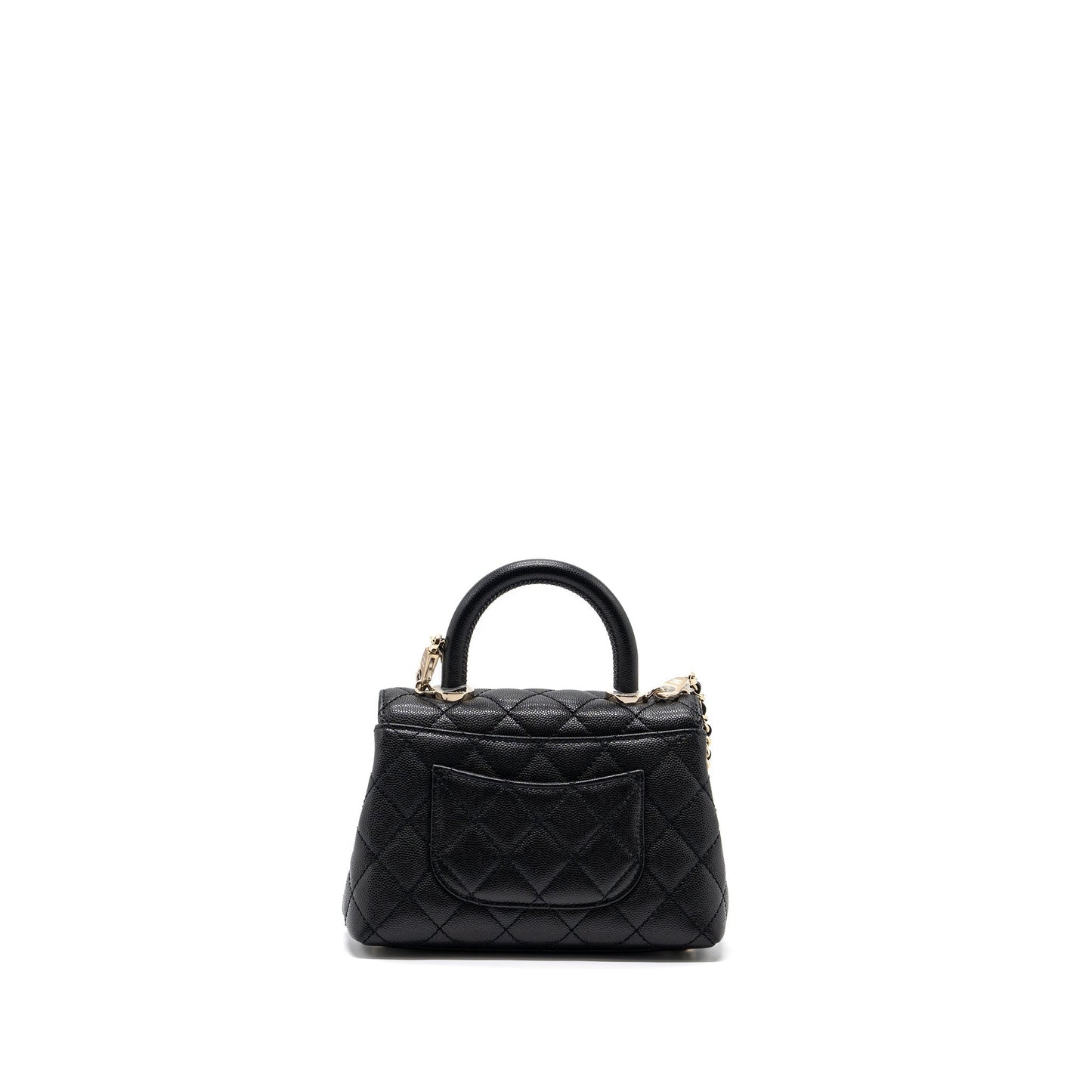 Chanel Coco handle Caviar LGHW Microchip Black Mini Bag Black Lghwmicrochip