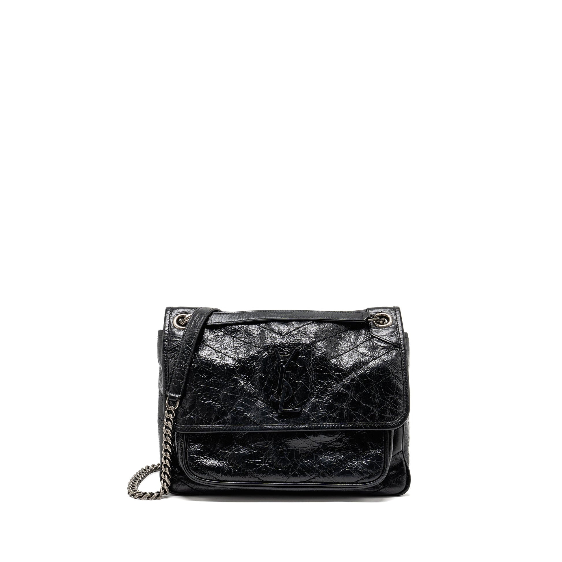 YSL Saint Laurent Saint Laurent Niki Calfskin Travel Bag Black Medium