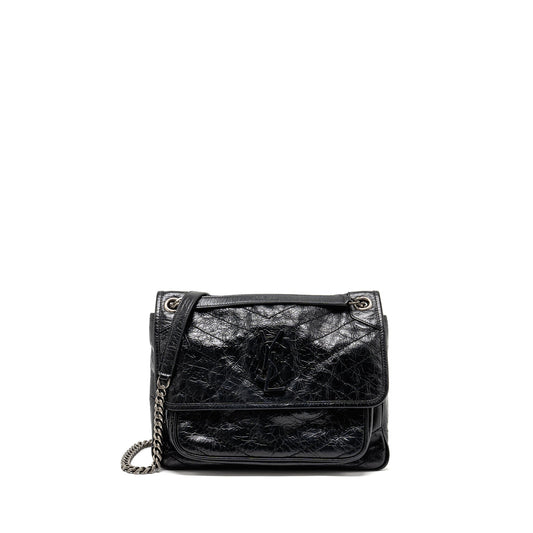 YSL Saint Laurent Saint Laurent Niki Calfskin Travel Bag Black Medium