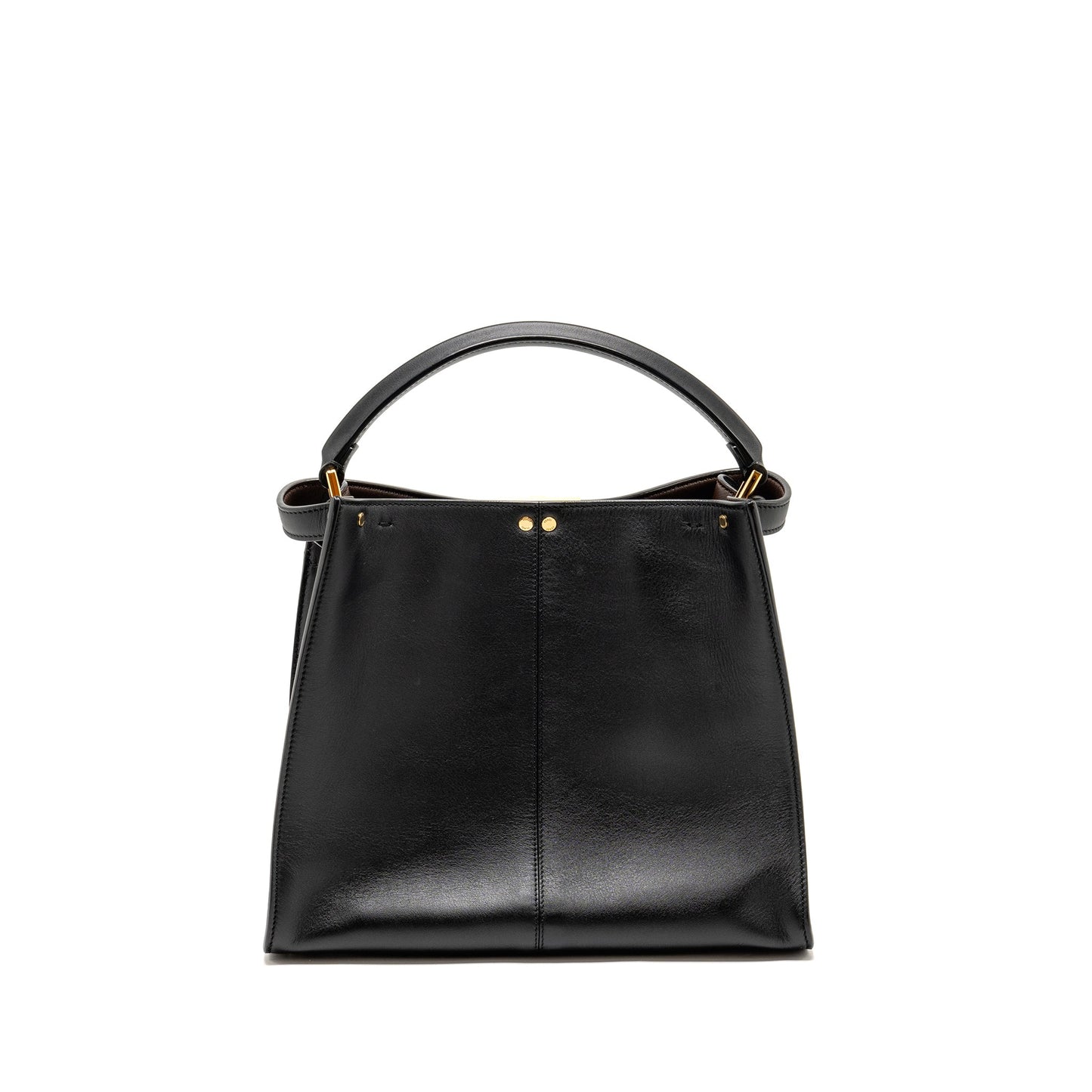 Fendi Peekaboo Lite Calfskin With Flowerland Strap Handbag Black Medium Travel Bag