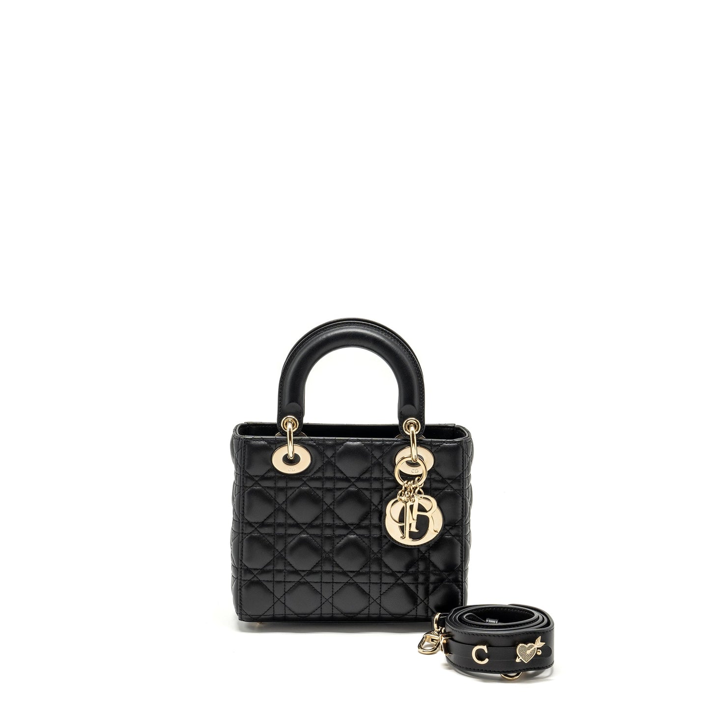 Dior My Abc Lady Lambskin Handbag Black Small Travel Bag