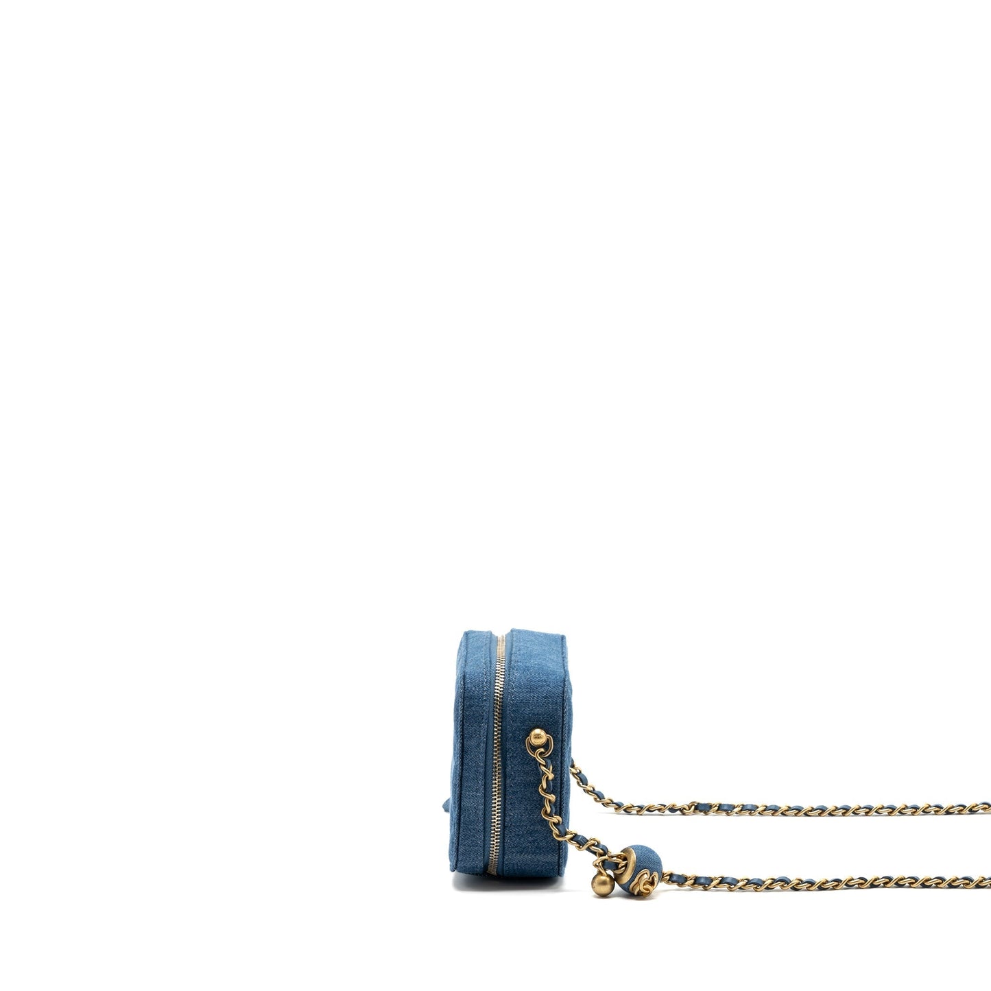Chanel Pearl Crush Camera Denim GHW Blue Crossbody Bag