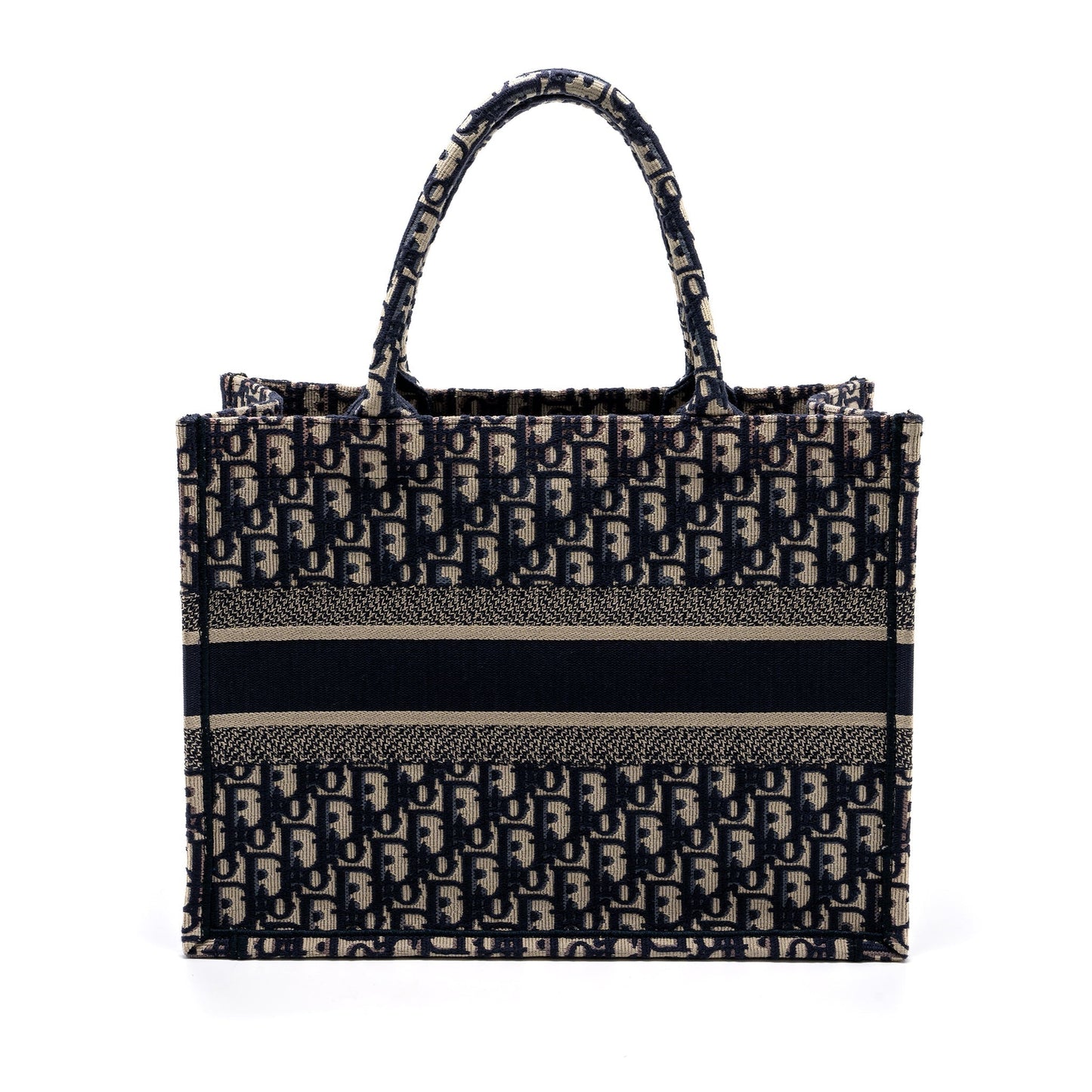 Dior Book Tote Oblique Embroidery Handbag Blue Medium Tote Bag 3