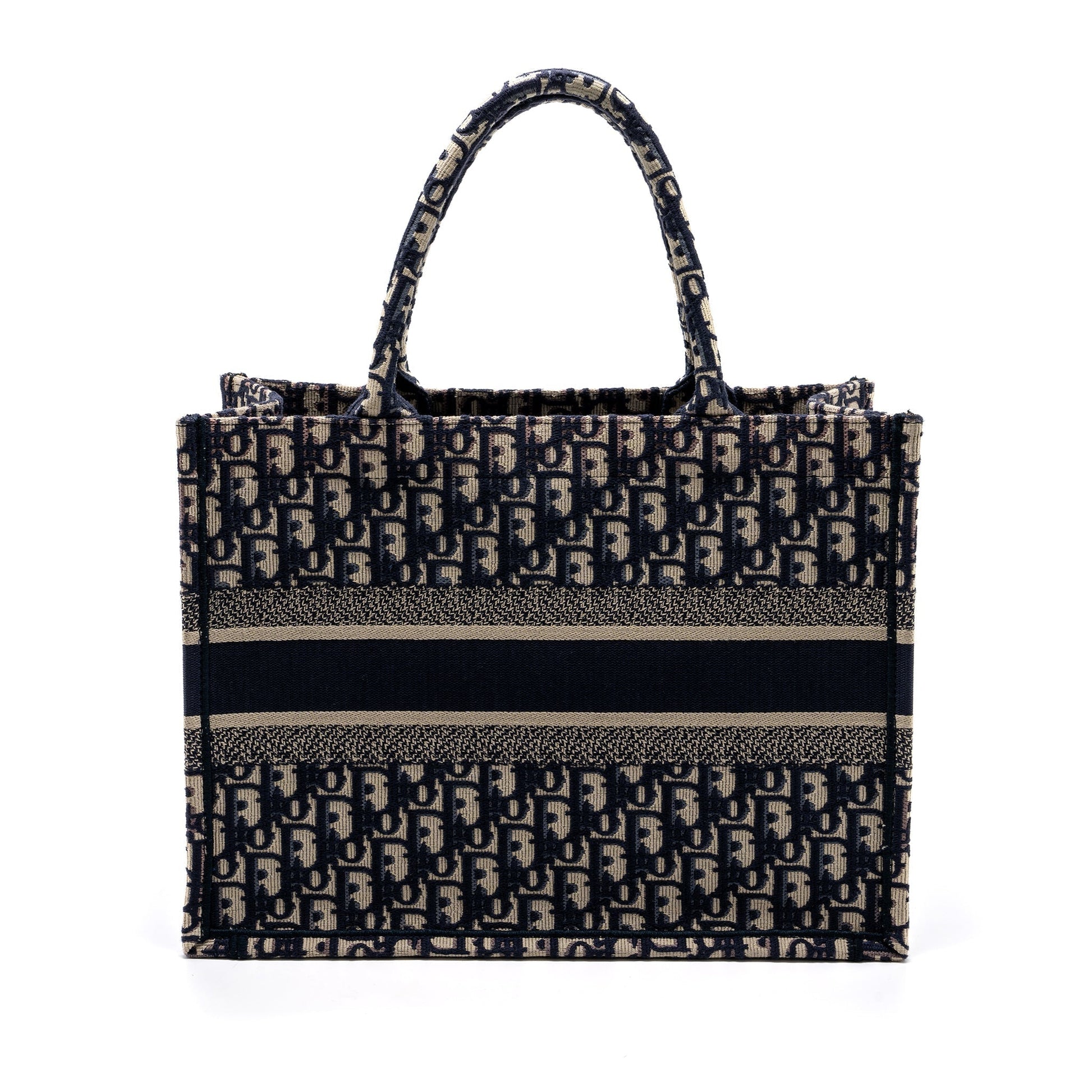 Dior Book Tote Oblique Embroidery Handbag Blue Medium Tote Bag 3