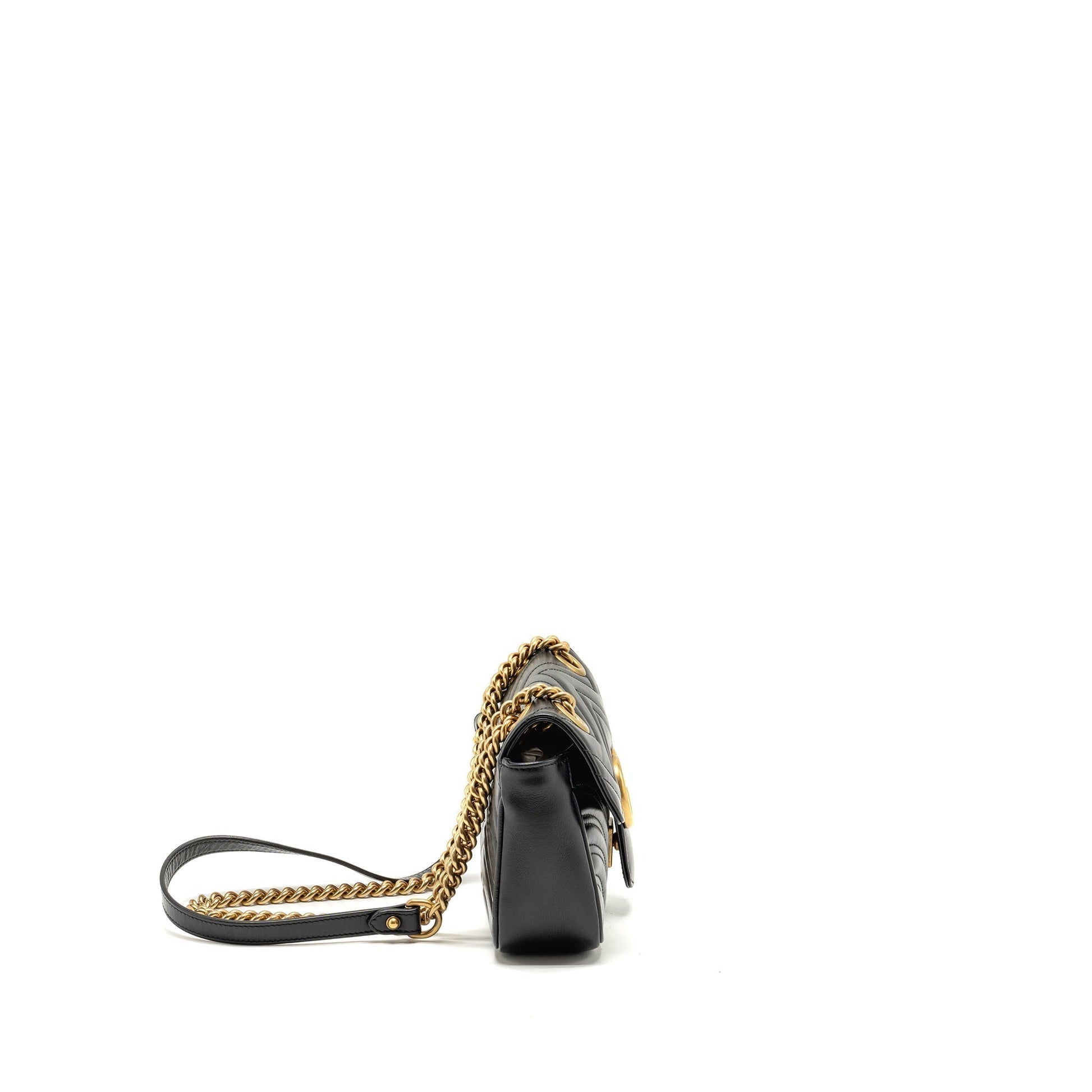 Gucci Marmont Shoulder Bag Calfskin Black Mini Ghw 3