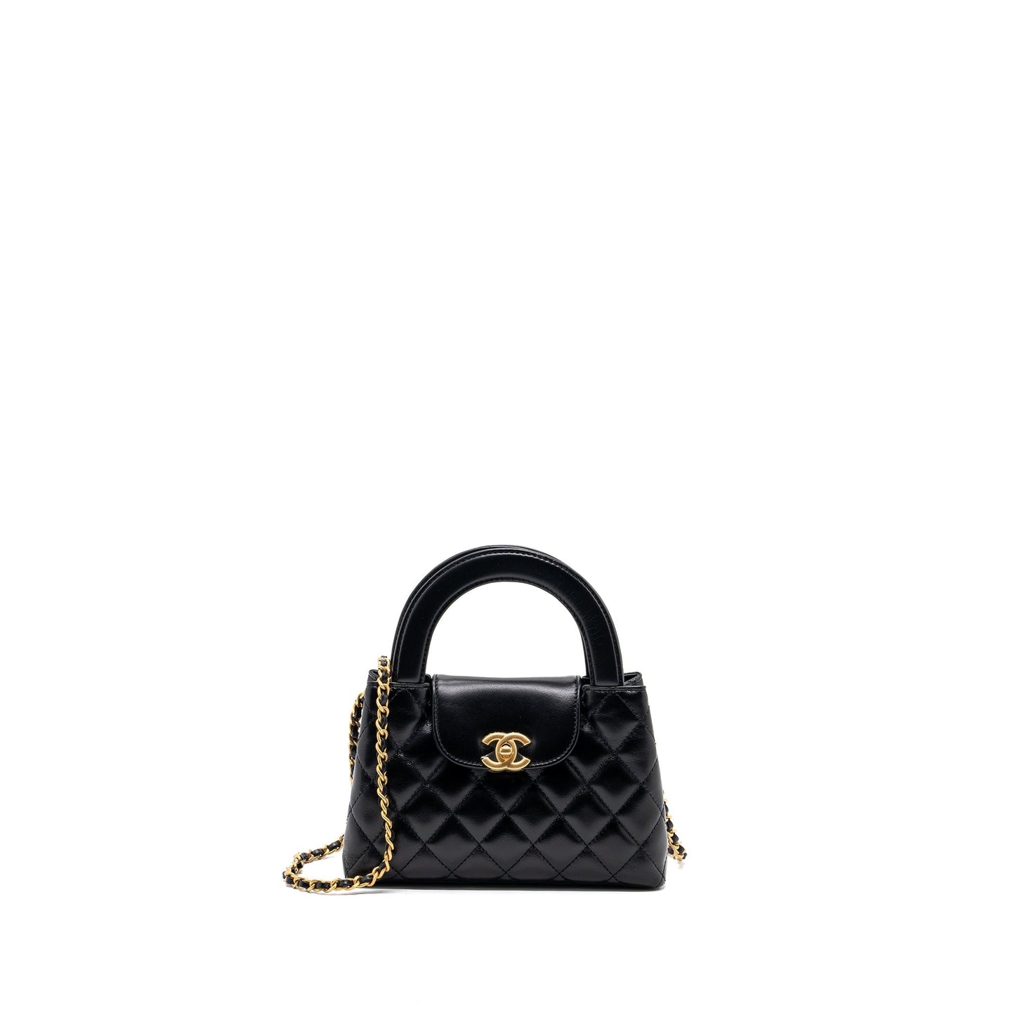 Chanel 23K kelly shopping Calfskin GHW microchip Black Tote Bag