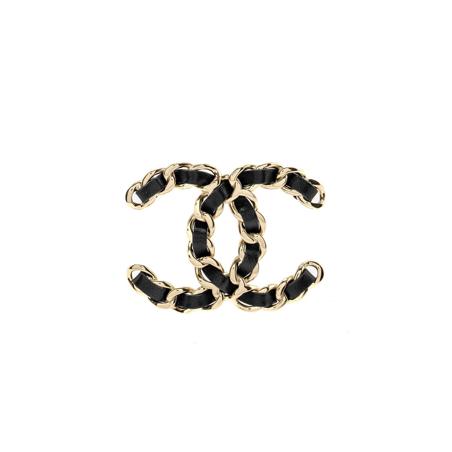 Chanel CC Logo Brooch LGHW Leather Handbag