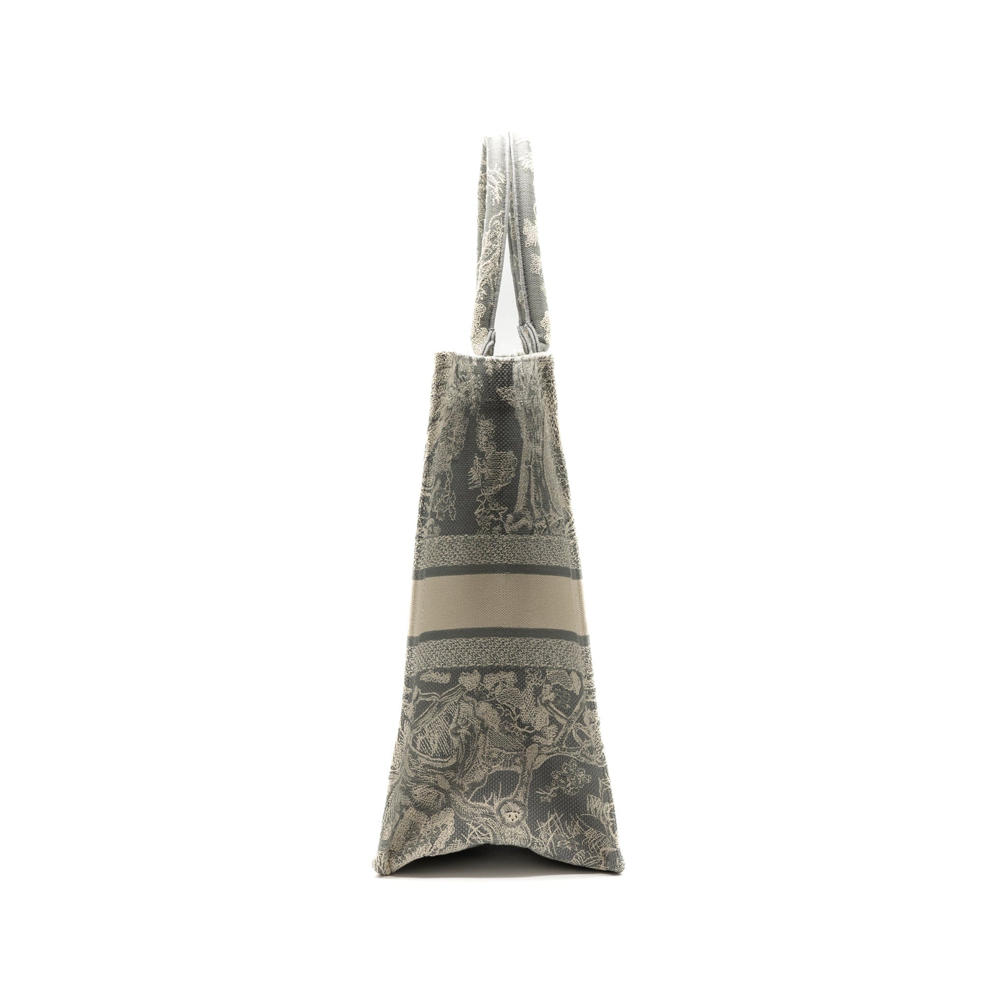 Dior Book Tote Ecru And Grey Toile De Large Tote Bag