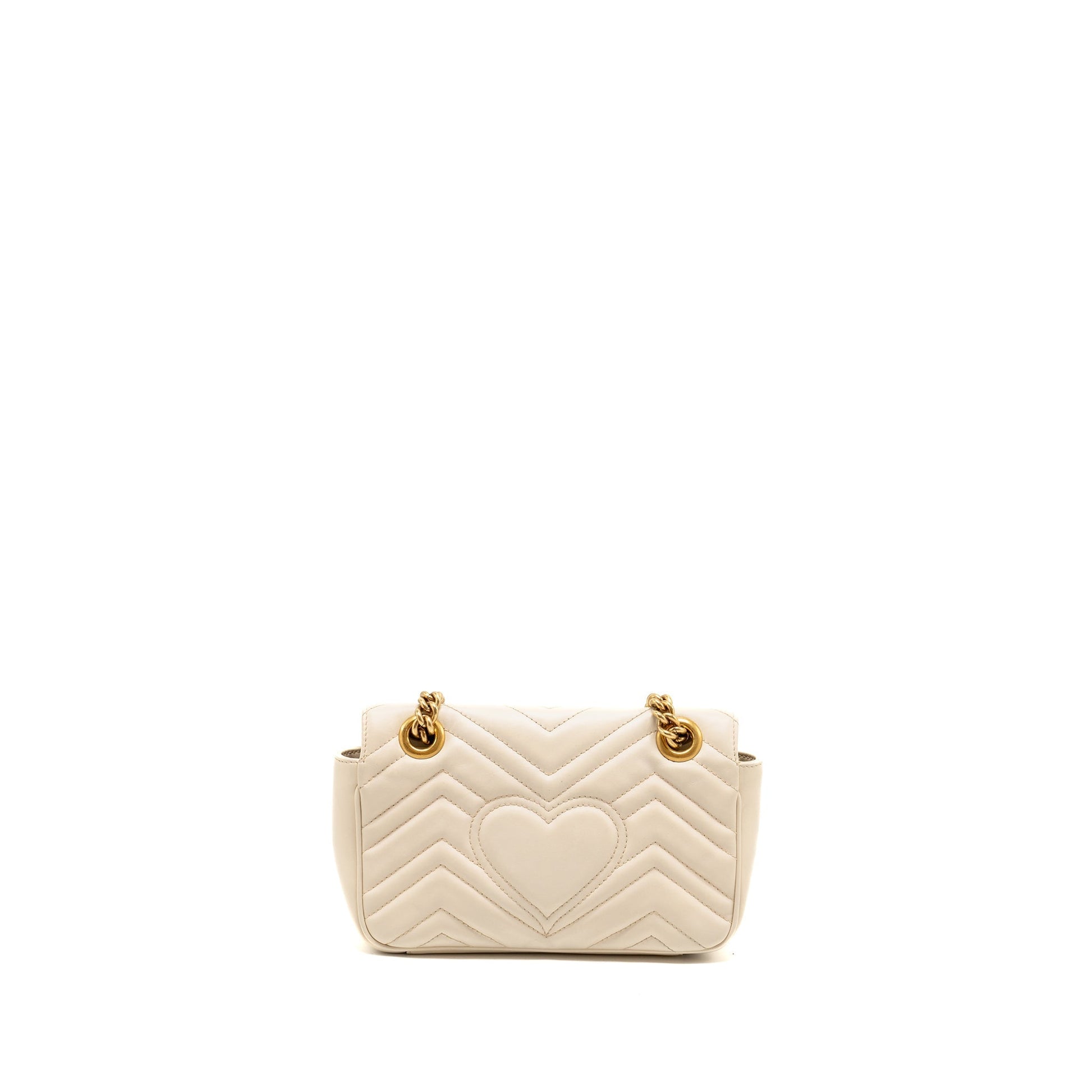 Gucci Marmont Shoulder Bag Calfskin White Mini