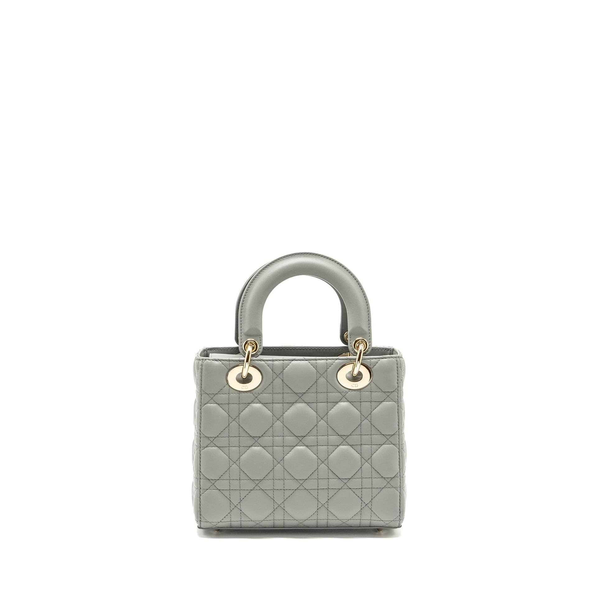 Dior My Lady Lambskin Stone Grey Handbag Small Travel Bag