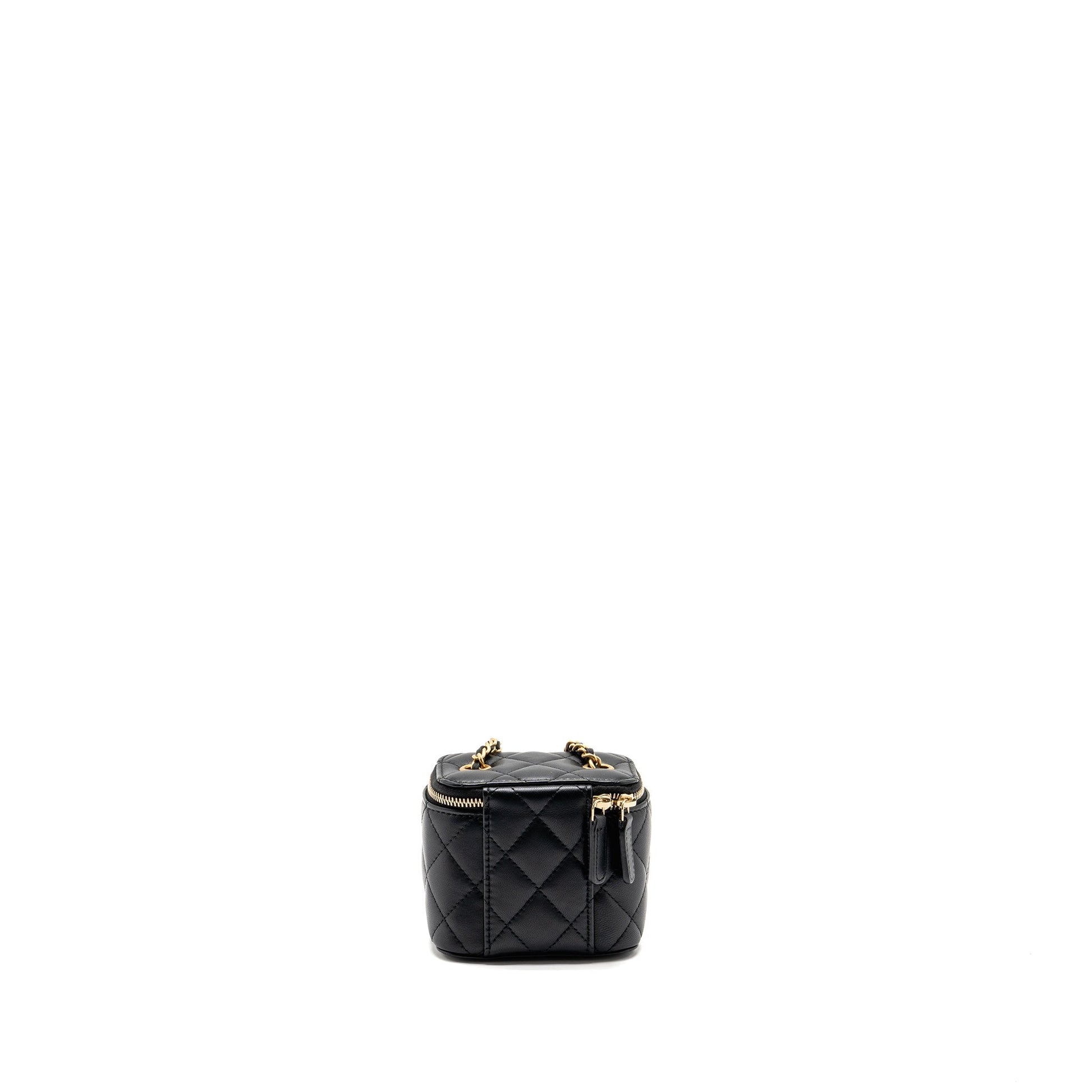 Chanel pearl crush vanity lambskin GHW Black Mini Bag Ghw 3