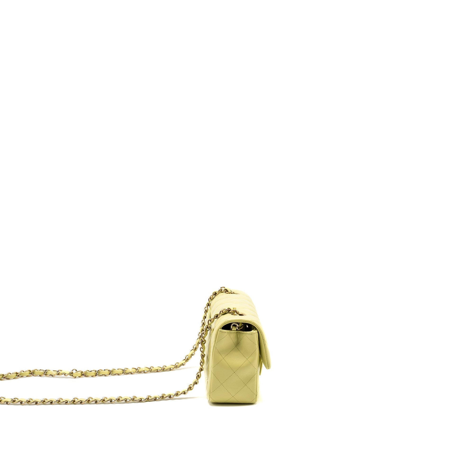 Chanel Rectangular Flap Lambskin Pistachio LGHW Microchip Shoulder Bag
