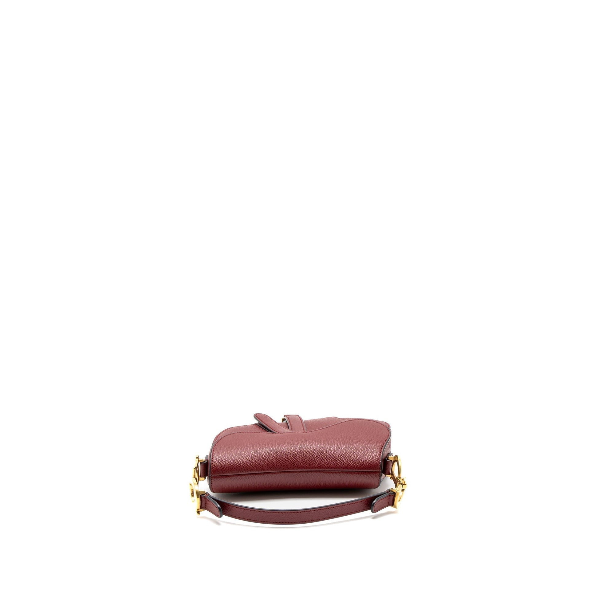 Dior Saddle Purse Grained Calfskin Handbag Red Mini Travel Bag