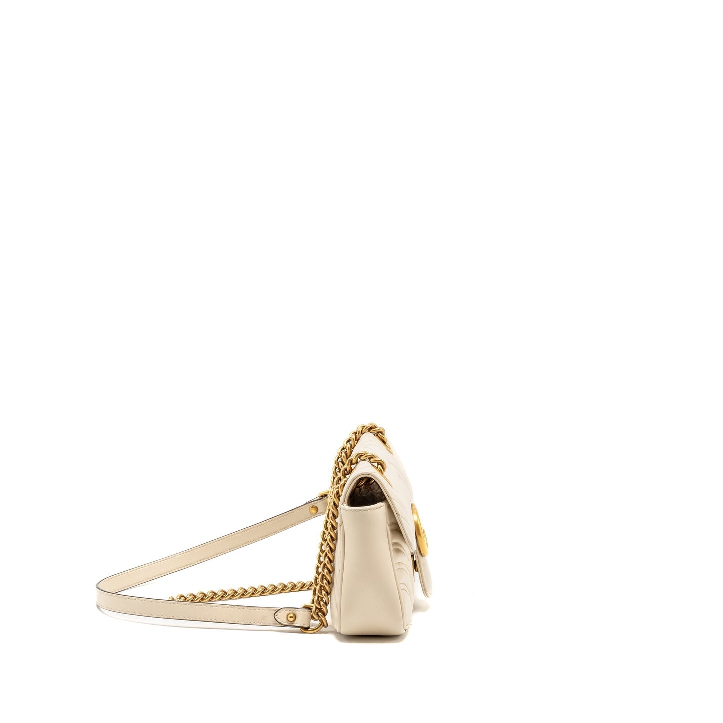 Gucci Marmont Shoulder Bag Calfskin White Mini