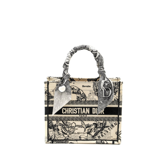 Dior Book Tote Latte Toile De Jouy Zodiac Black Tote Bag