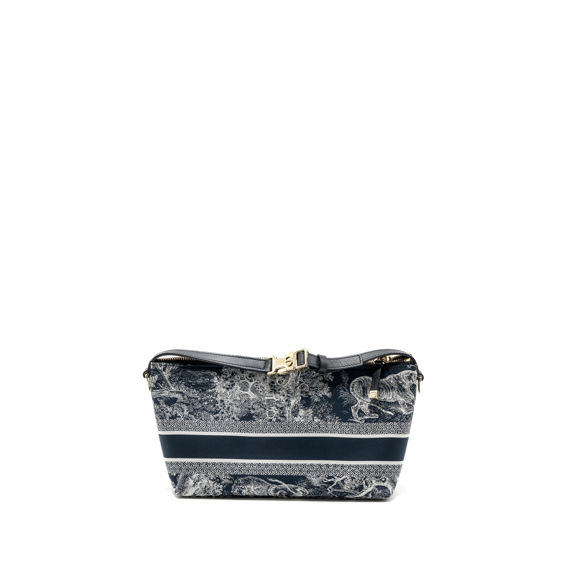 Dior Travel Nomad Pouch Fabric Navy Handbag Medium Travel Bag