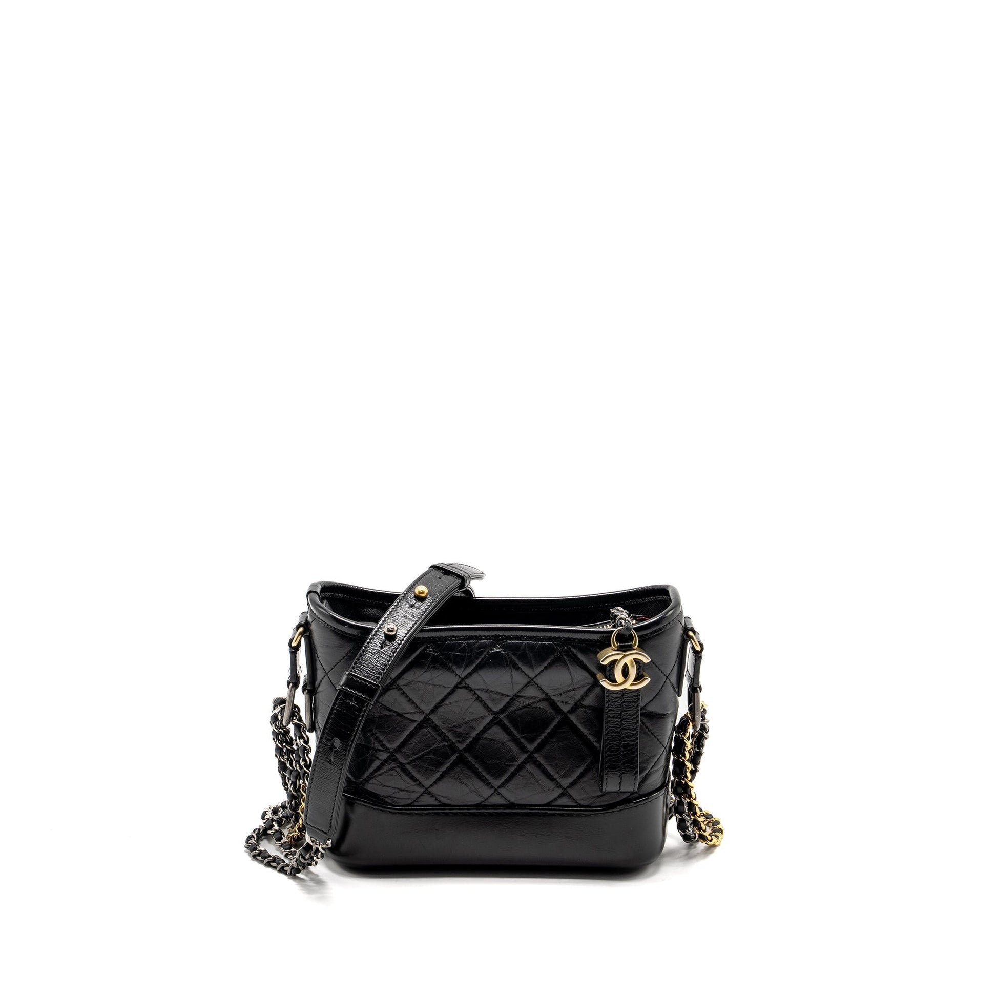 Chanel Gabrielle Hobo Calfskin Hardware Multicolour Black Small Shoulder Bag Hardware 3