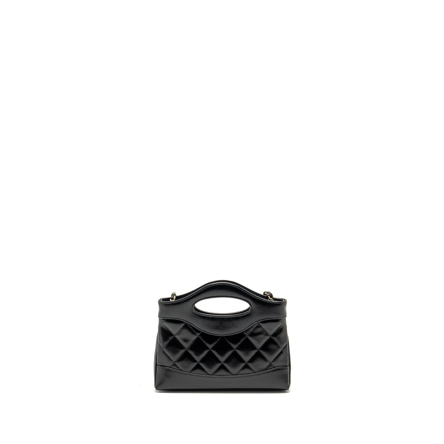 Chanel 24S 31 Shiny Lambskin LGHW microchip Black Clutch Bag Lghw Microchip