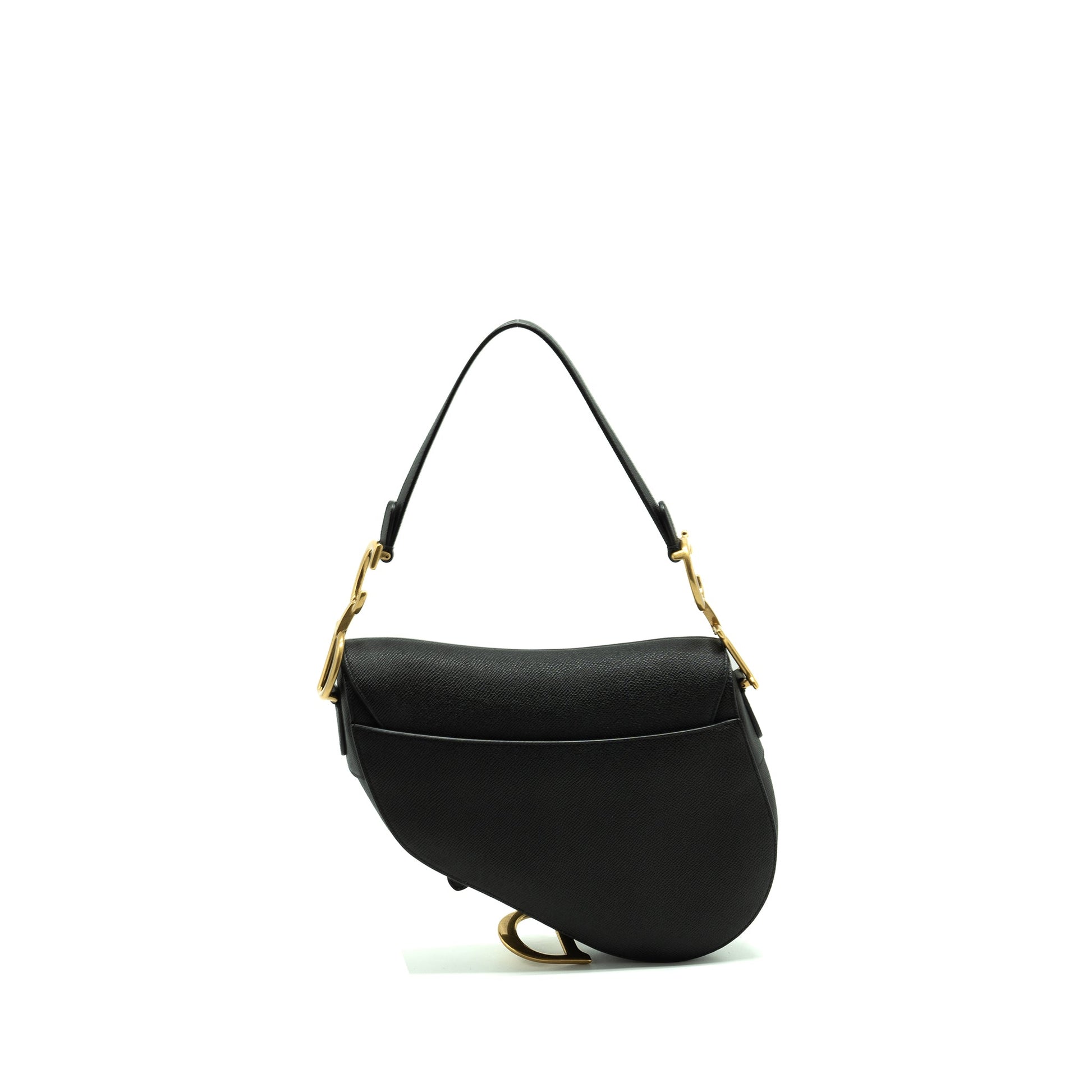 Dior Saddle Grained Calfskin Handbag Black Medium Travel Bag