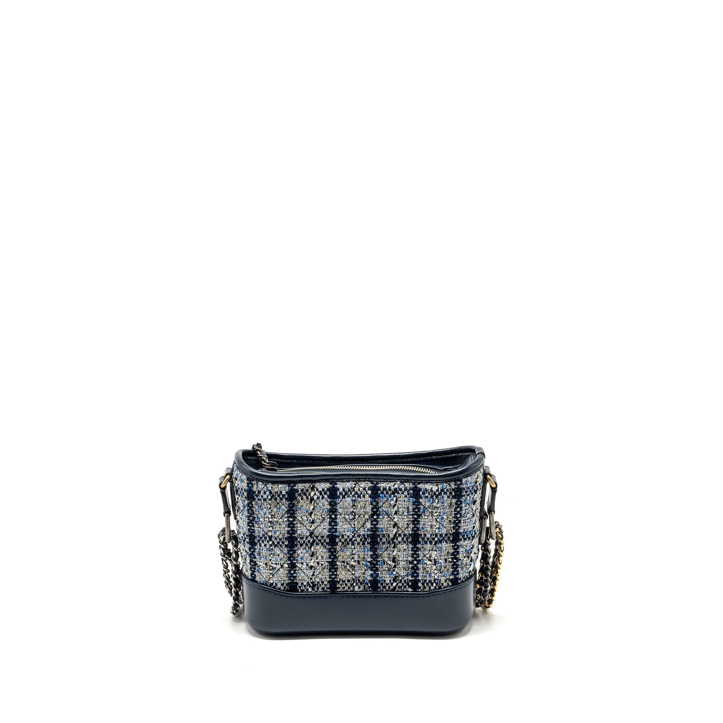 Chanel Gabrielle Hobo Tweed Navy Hardware Multicolour Small Shoulder Bag