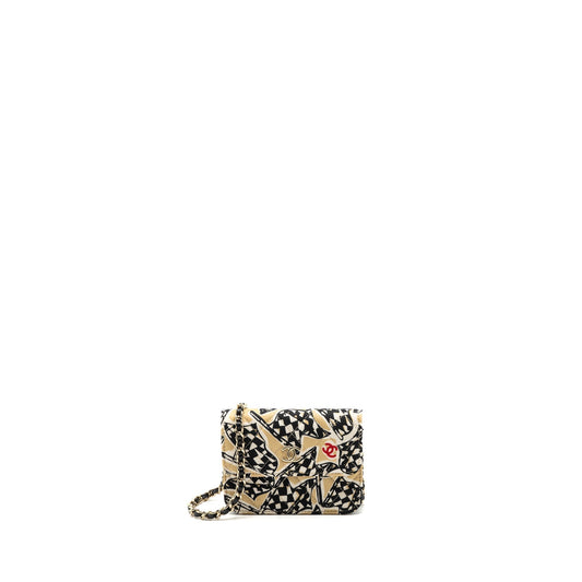 Chanel Chains Fabric LGHW microchip Multicolour Clutch Bag Multicolour Lghwmicrochip