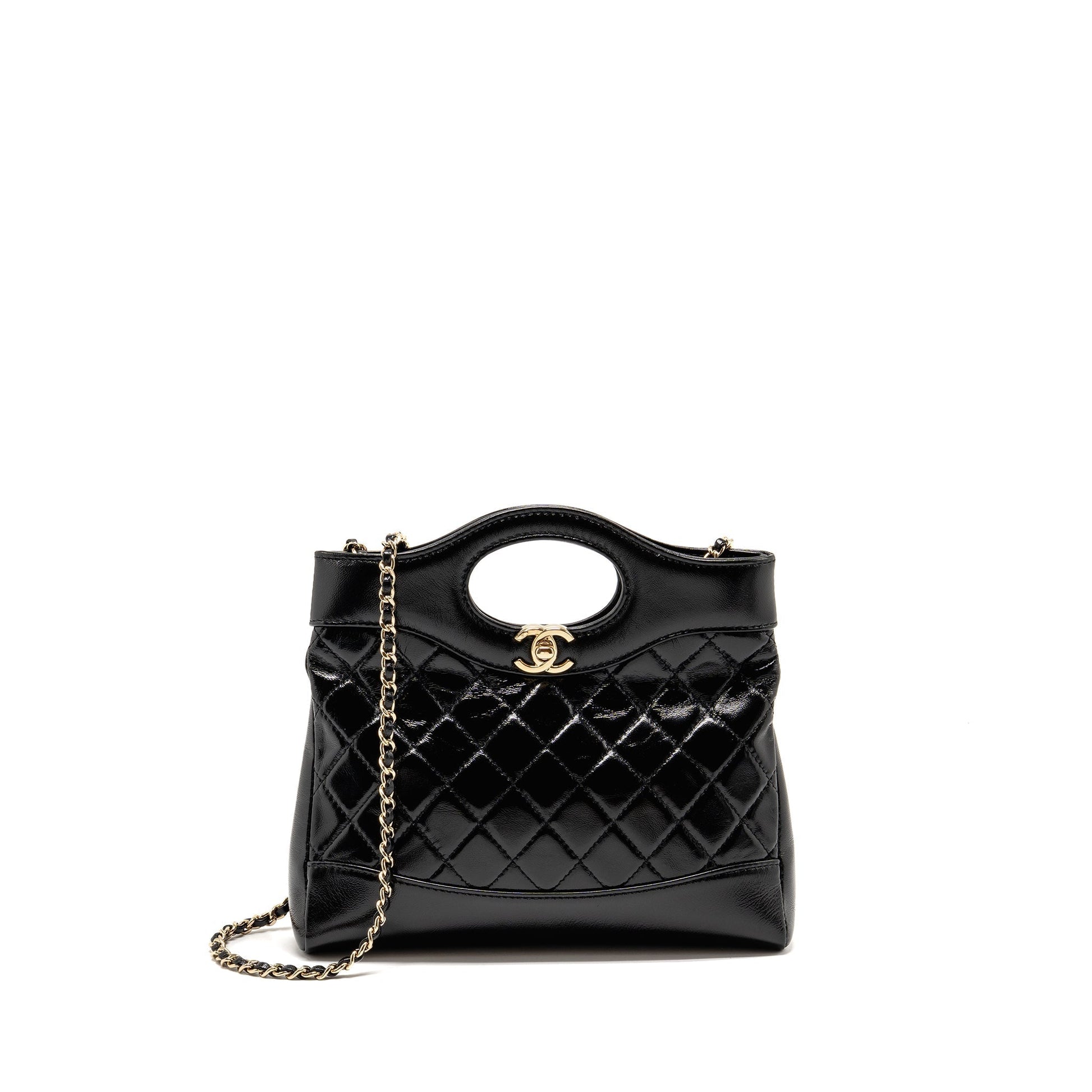 Chanel 31 shiny lambskin LGHW microchip Black Mini Bag 31Bag Black
