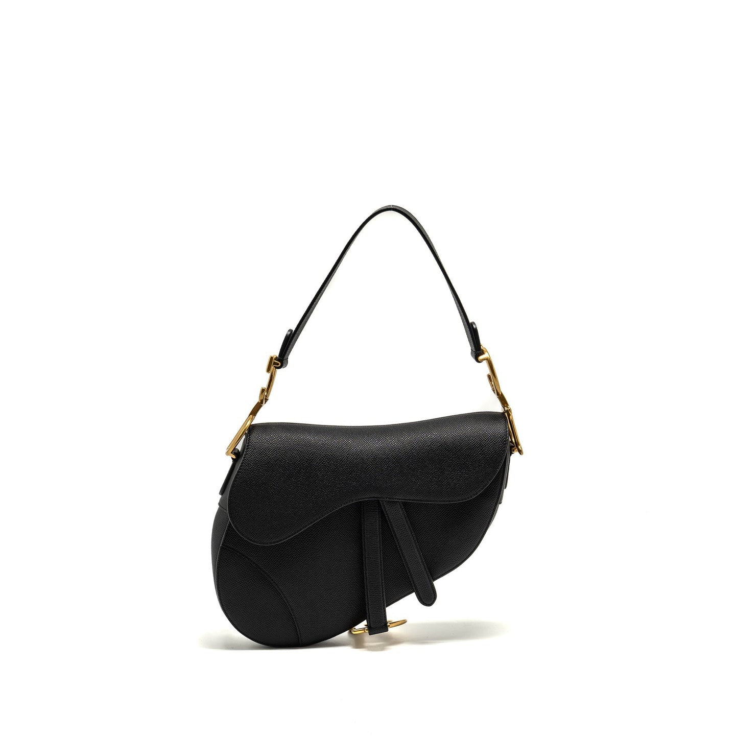 Dior Saddle Grained Calfskin Handbag Black Medium Travel Bag