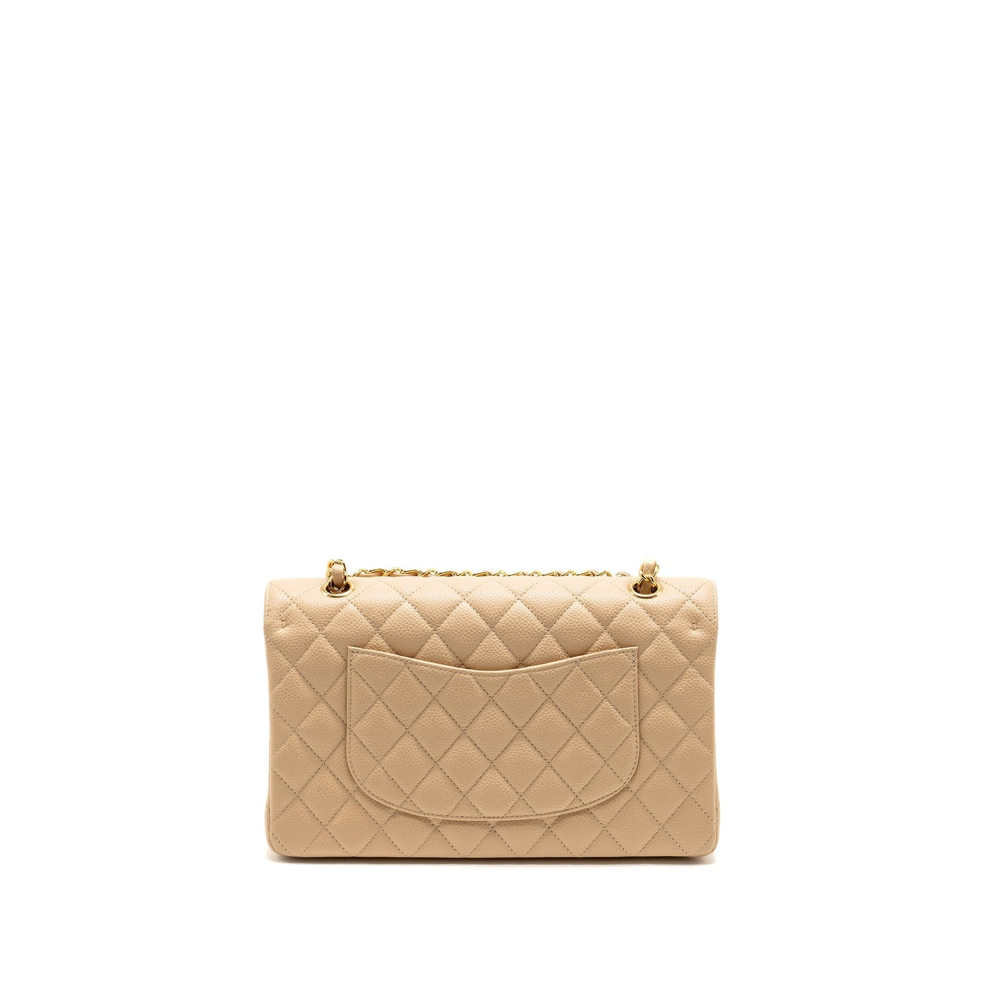 Chanel Classic Double flap Caviar GHW Beige Handbag