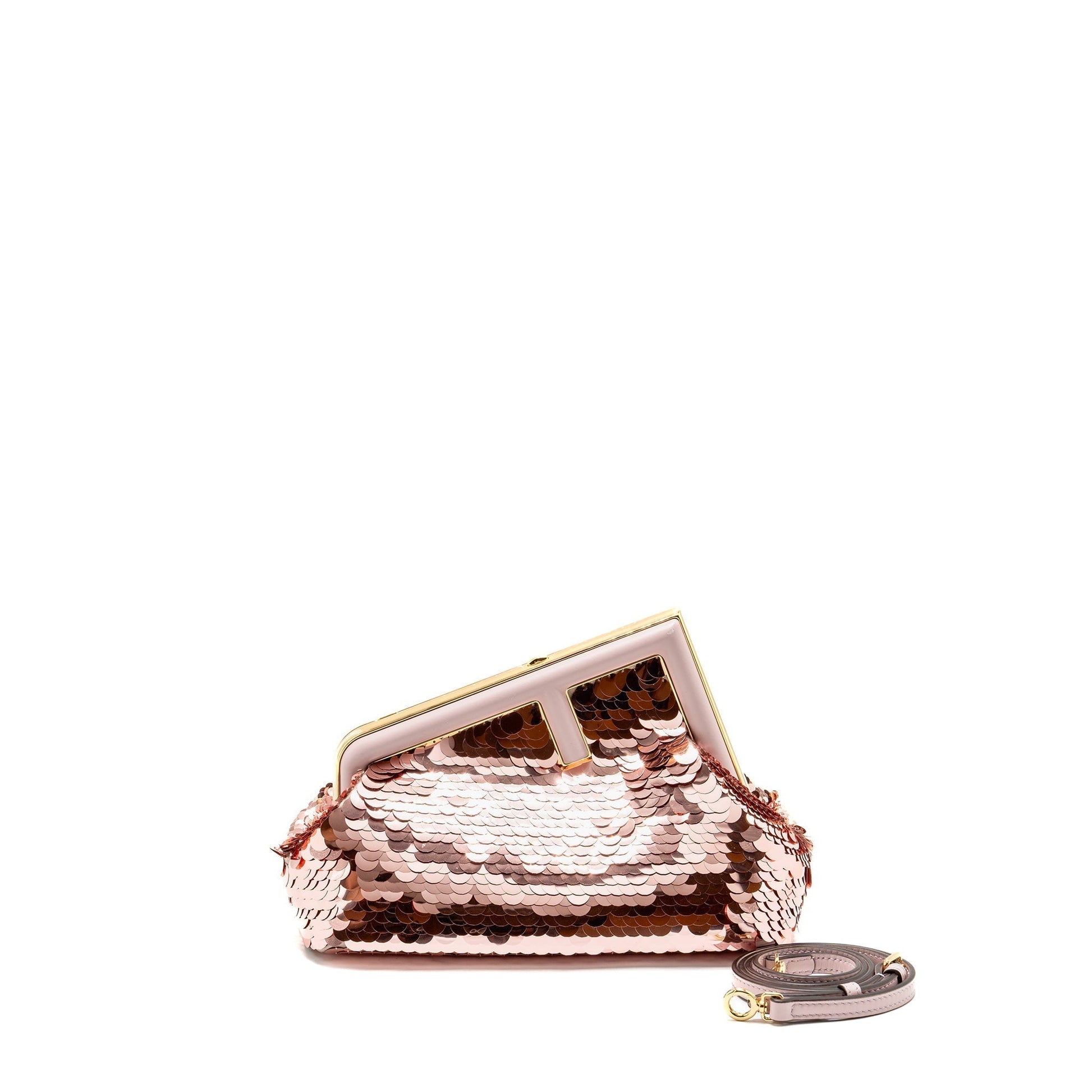 Fendi First Clutch Purse Sequin Multicolour Pink Small Clutch Bag