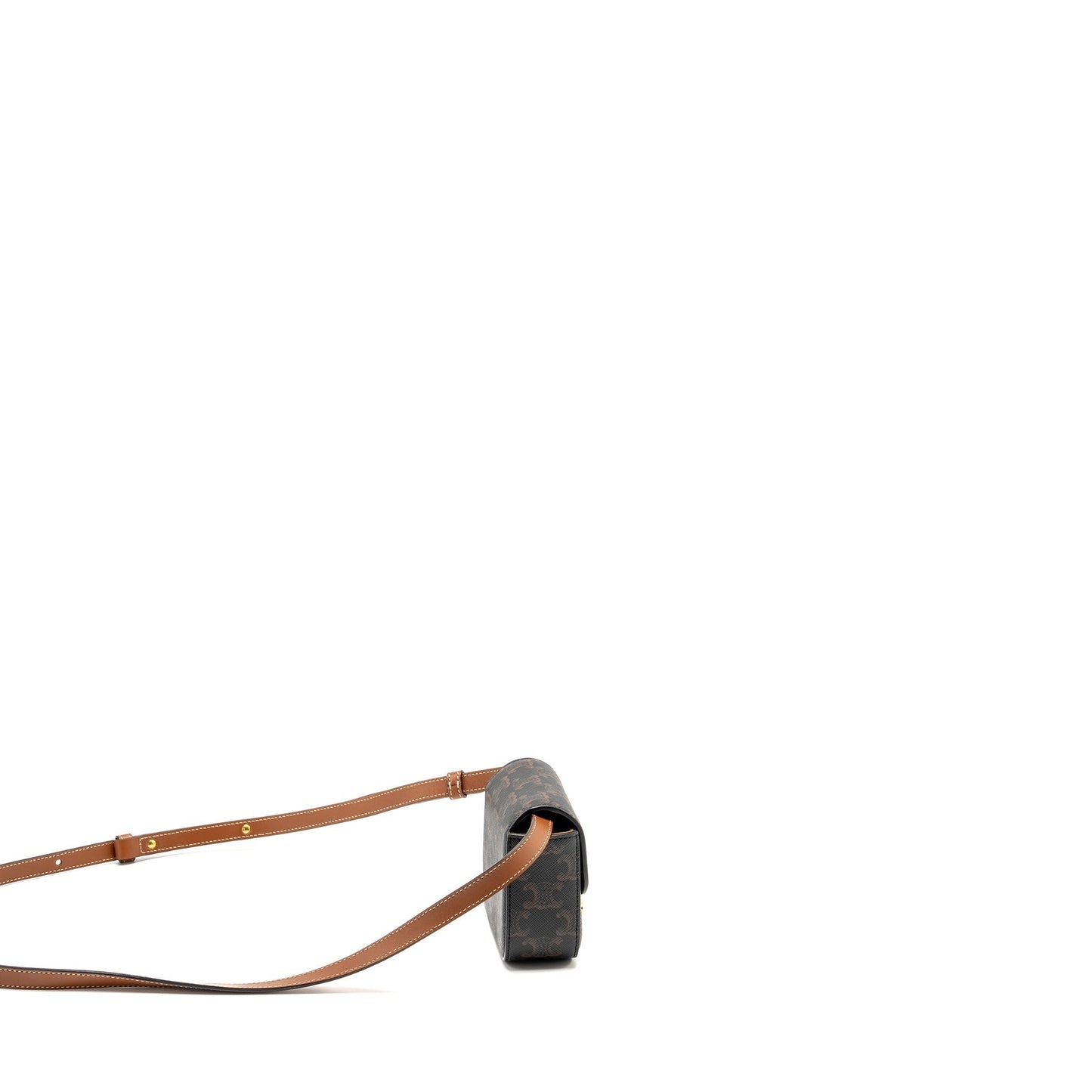 Celine Claude Triomphe Calfskin Handbag Canvas Tan Travel Bag Tan Handbag