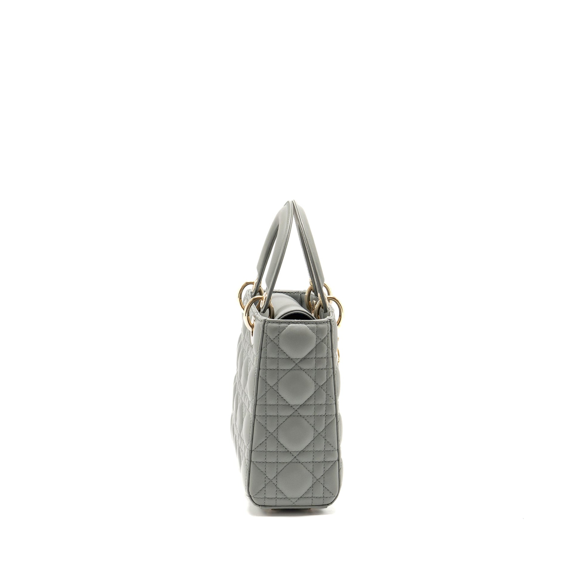 Dior My Abc Lady Lambskin Stone Grey Handbag Small Travel Bag