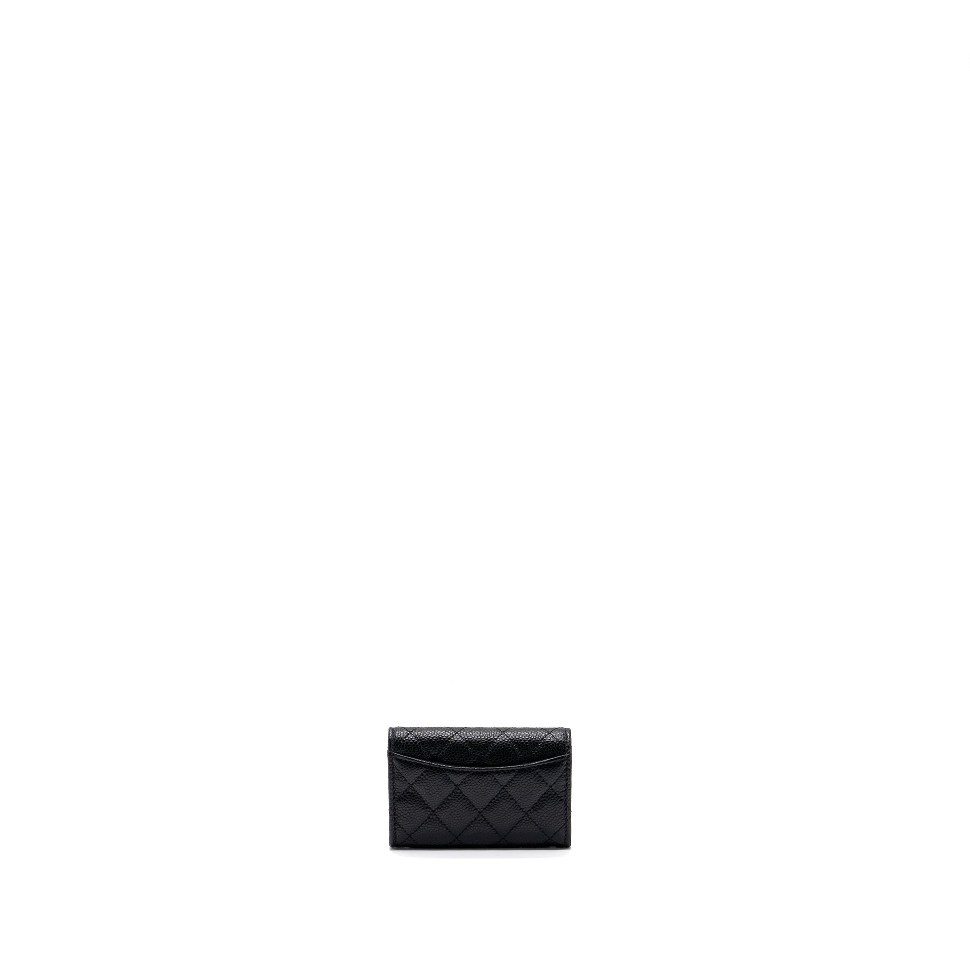 Chanel classic flap card holder caviar GHW Black Wallet Case Microchip 4