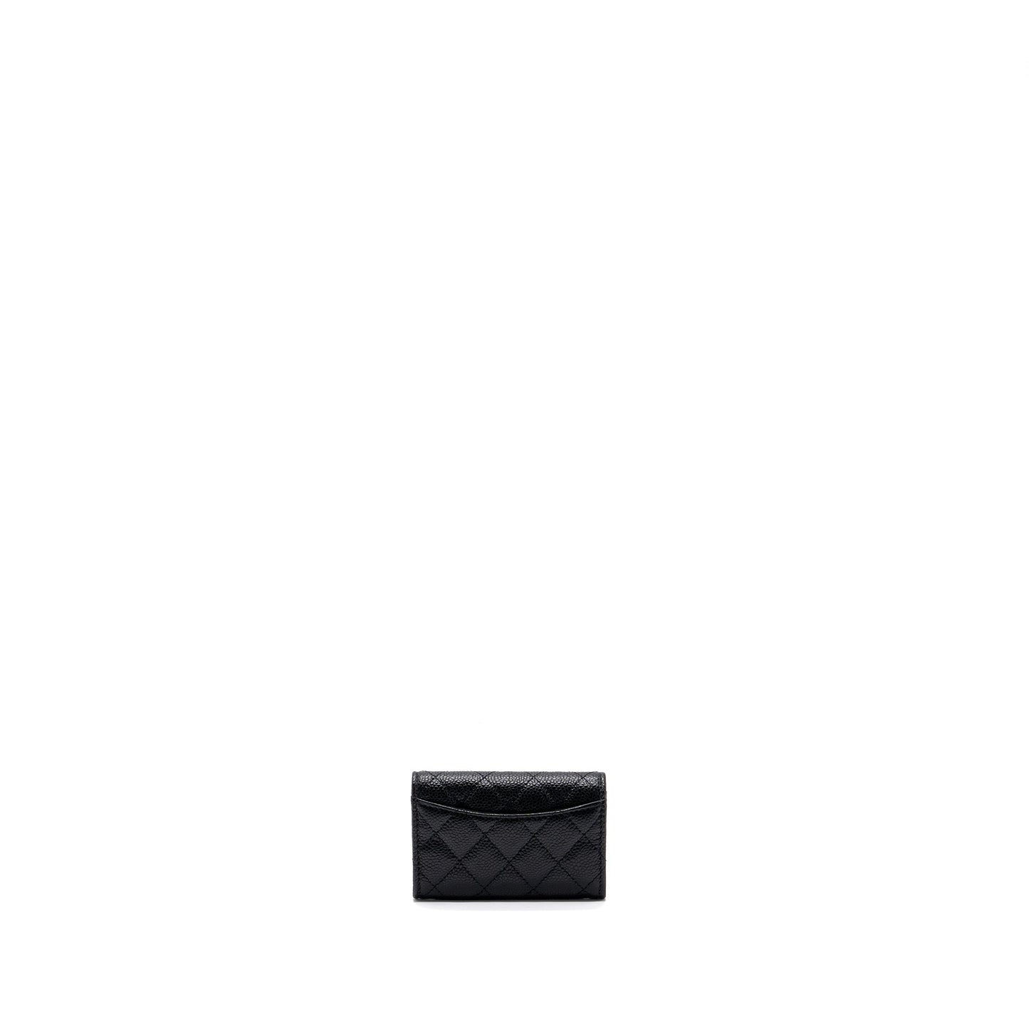 Chanel classic flap card holder caviar GHW Black Leather Wallet Case