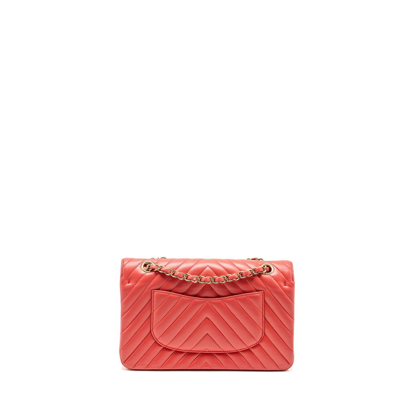 Chanel Classic Double Flap Chevron Lambskin LGHW Pink Shoulder Bag