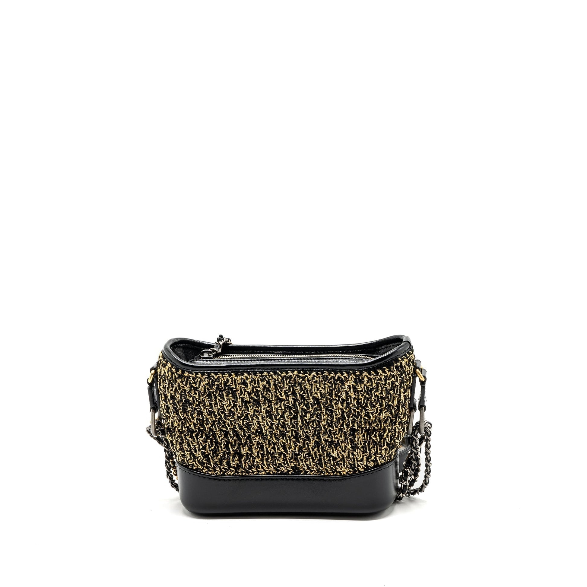 Chanel Gabrielle Hobo Limited Edition Fabric Calfskin Multicolour Black Gold Small Shoulder Bag