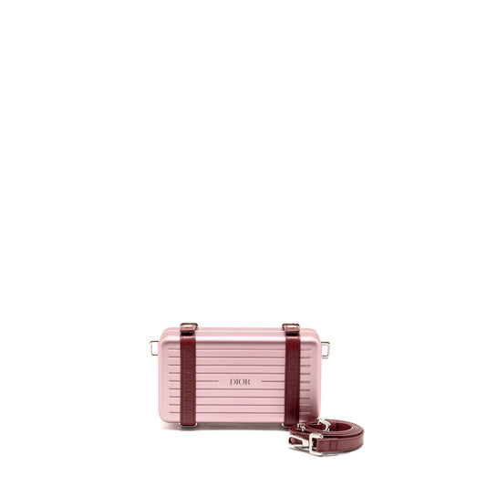 Dior X Rimowa Purse Calfskin Handbag Red Pink Travel Bag